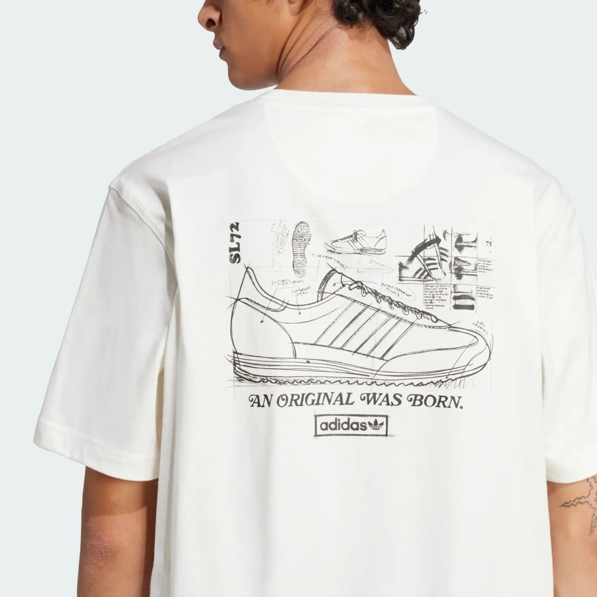 Adidas Originals 75Th Anniversary Sl 72 Tee In Off White