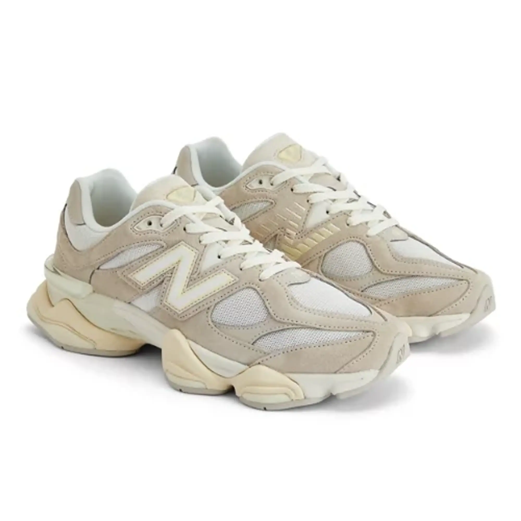 New Balance Unisex 9060 in White/Beige/Yellow/Orange Suede/Mesh