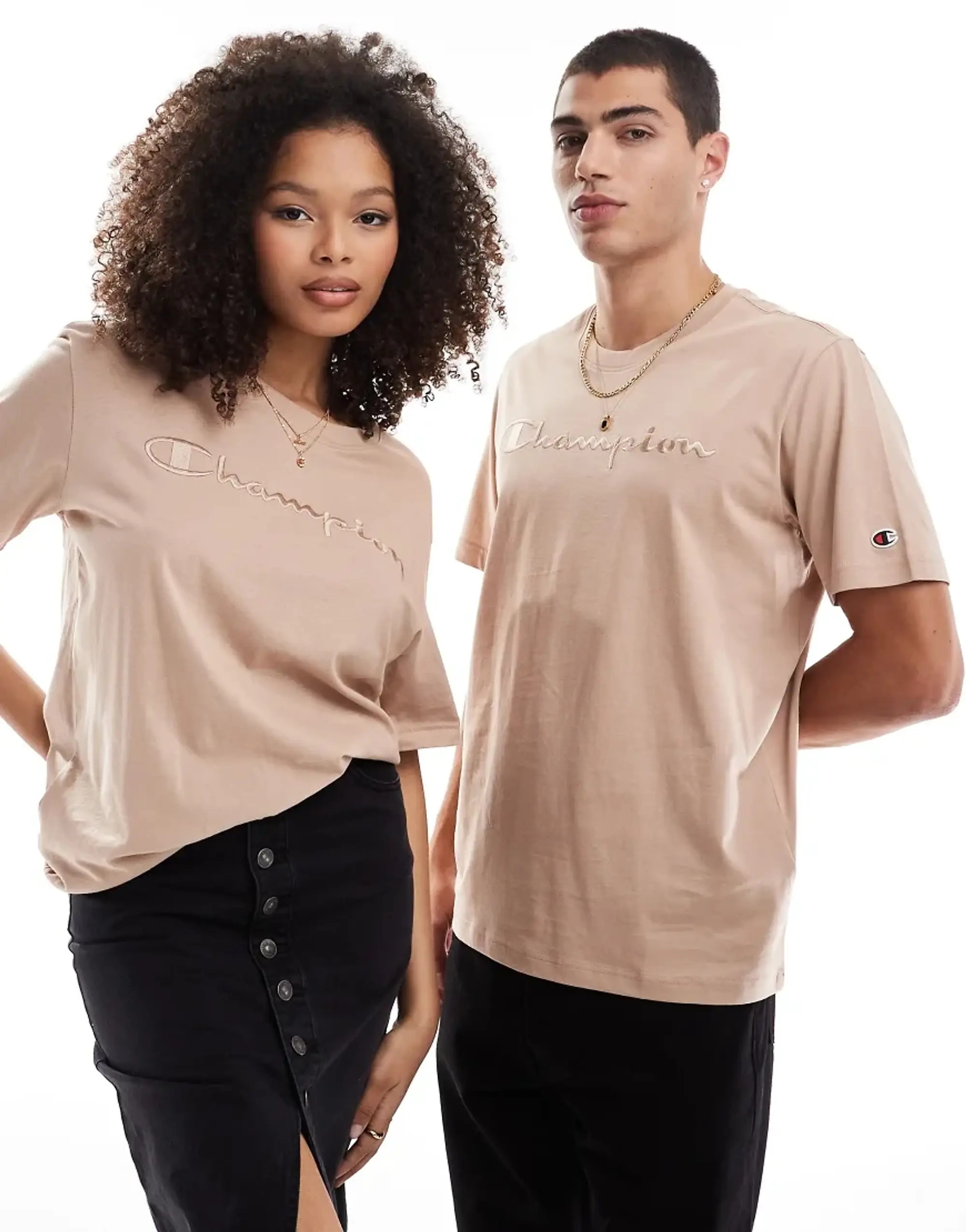 Champion Legacy Unisex Tonal Center Logo T-Shirt In Brown