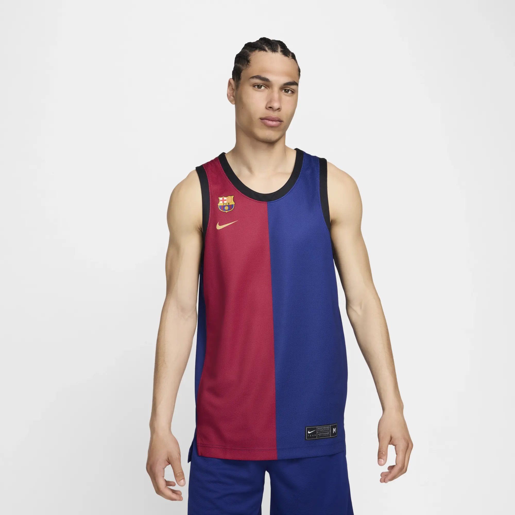 F.C. Barcelona 2024 Home Men's Nike Dri-FIT Basketball Replica Jersey - Blue - Polyester