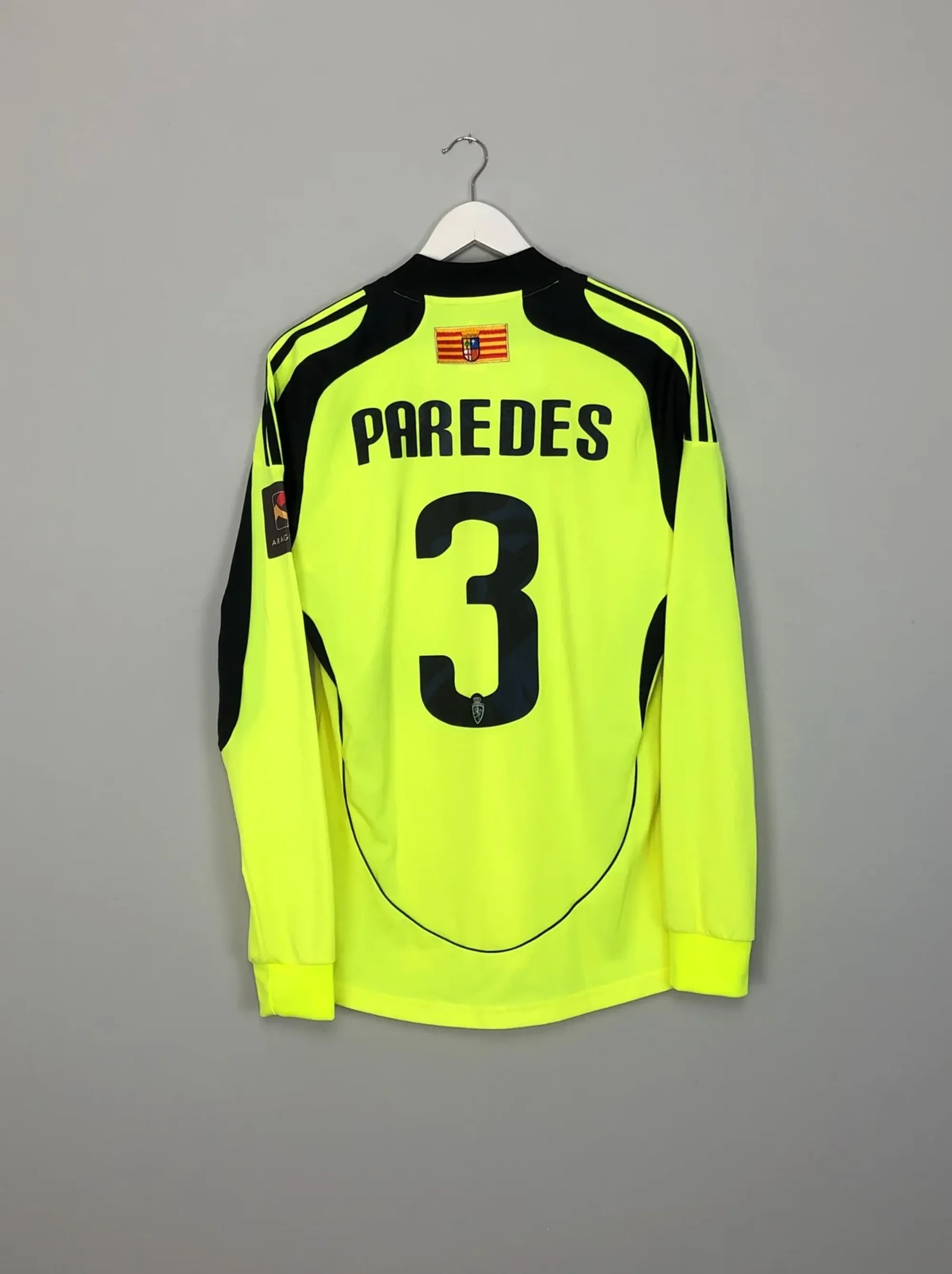 2010/11 REAL ZARAGOZA PAREDES #3 *PLAYER ISSUE* L/S AWAY SHIRT (M) ADIDAS | Cult Kits