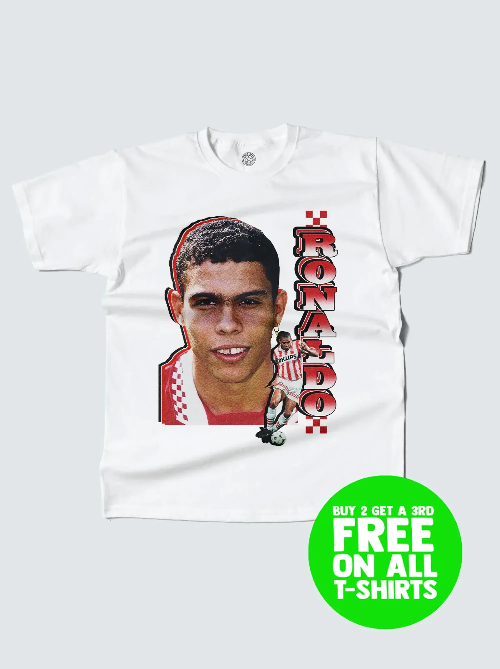 PSV RONALDO BOOTLEG TEE | Cult Kits, XXL / PSV / White