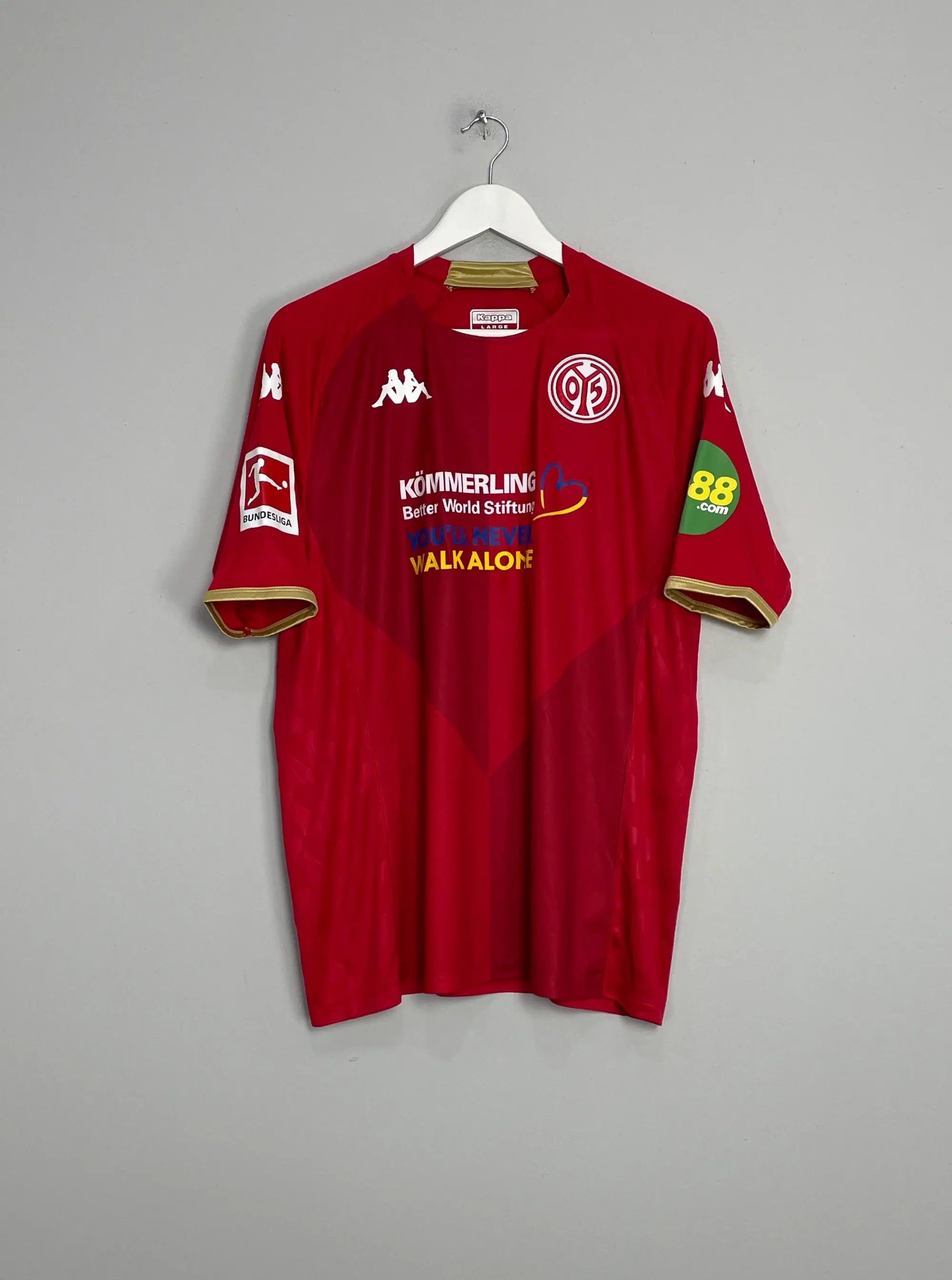 2021/22 FC MAINZ PAPELA #24 *MATCH ISSUE* HOME SHIRT (L) KAPPA