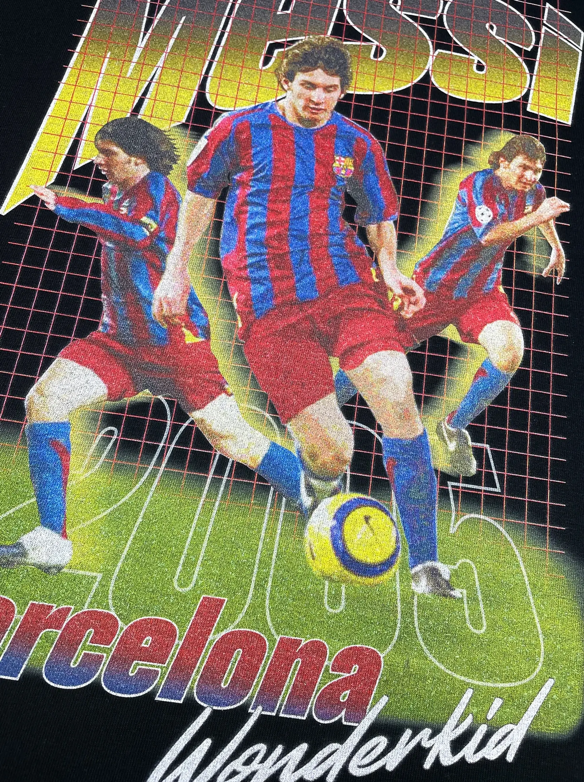 BARCELONA MESSI WONDERKID BOOTLEG TEE | Cult Kits, Small / Barcelona / Black