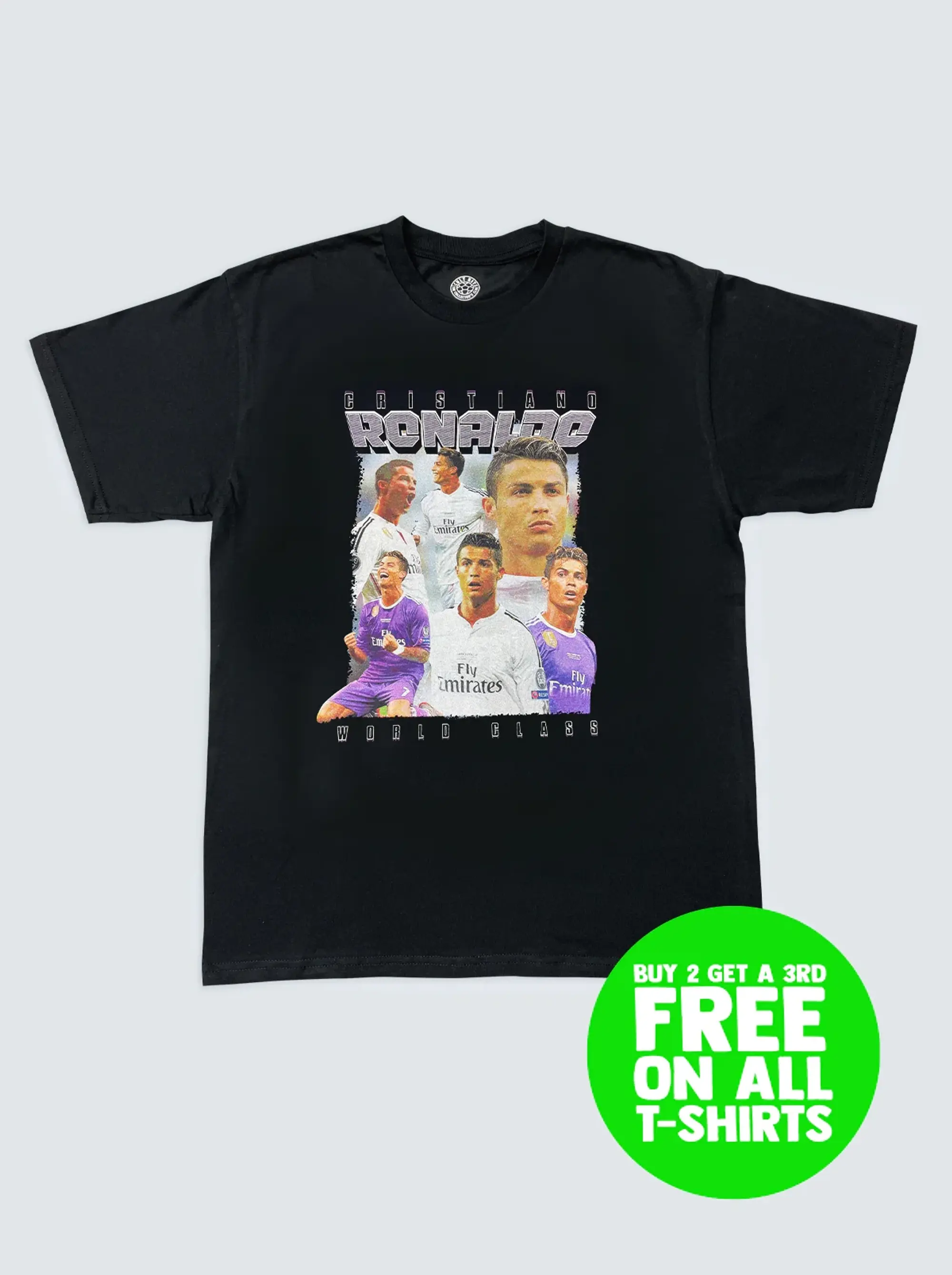 REAL MADRID CRISTIANO RONALDO BOOTLEG TEE, Small / Real Madrid / Black
