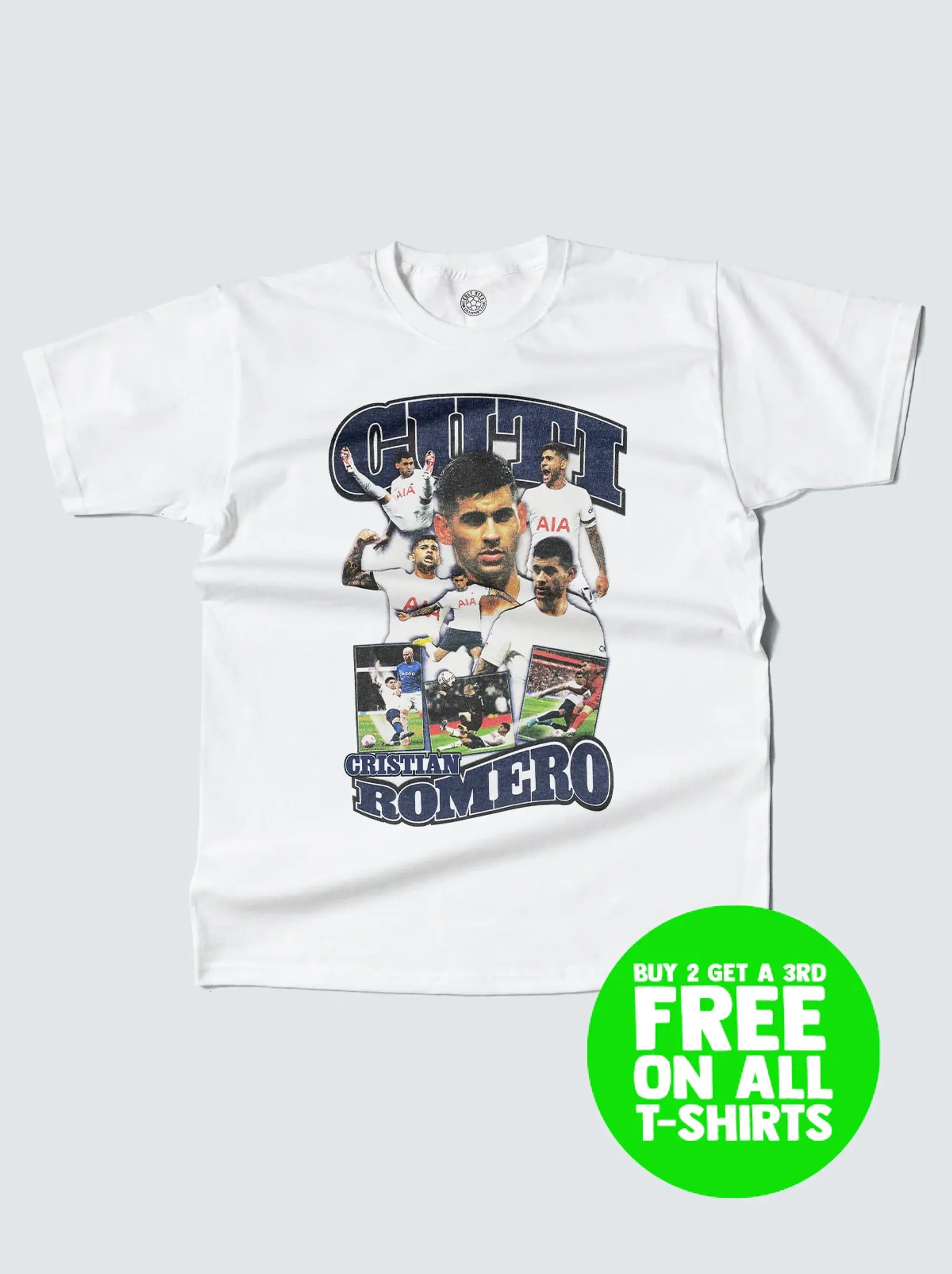 TOTTENHAM HOTSPUR ROMERO BOOTLEG TEE | Cult Kits, Small / Tottenham / White