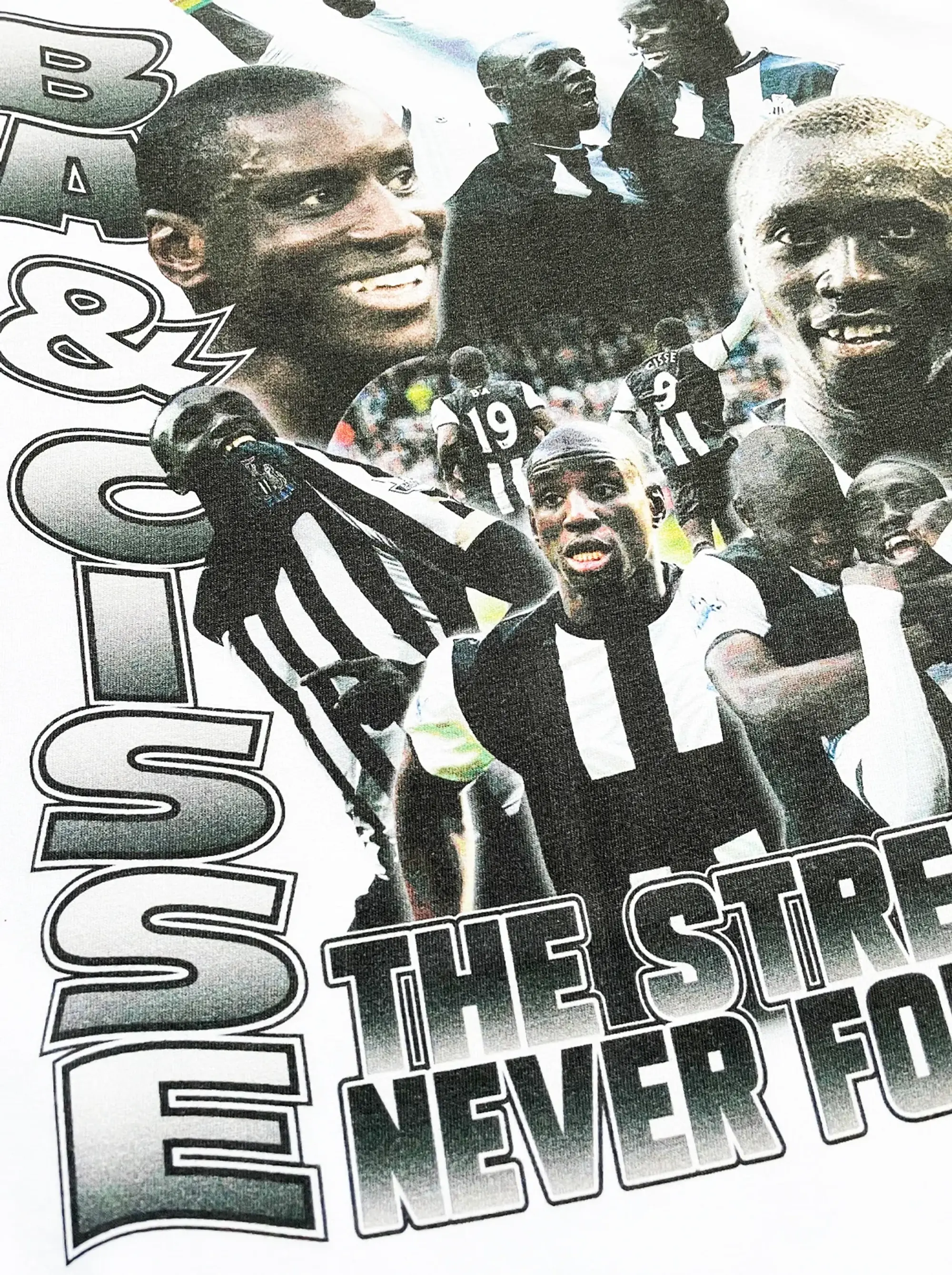 NEWCASTLE UNITED BA & CISSE BOOTLEG TEE | Cult Kits, Small / Newcastle / Black