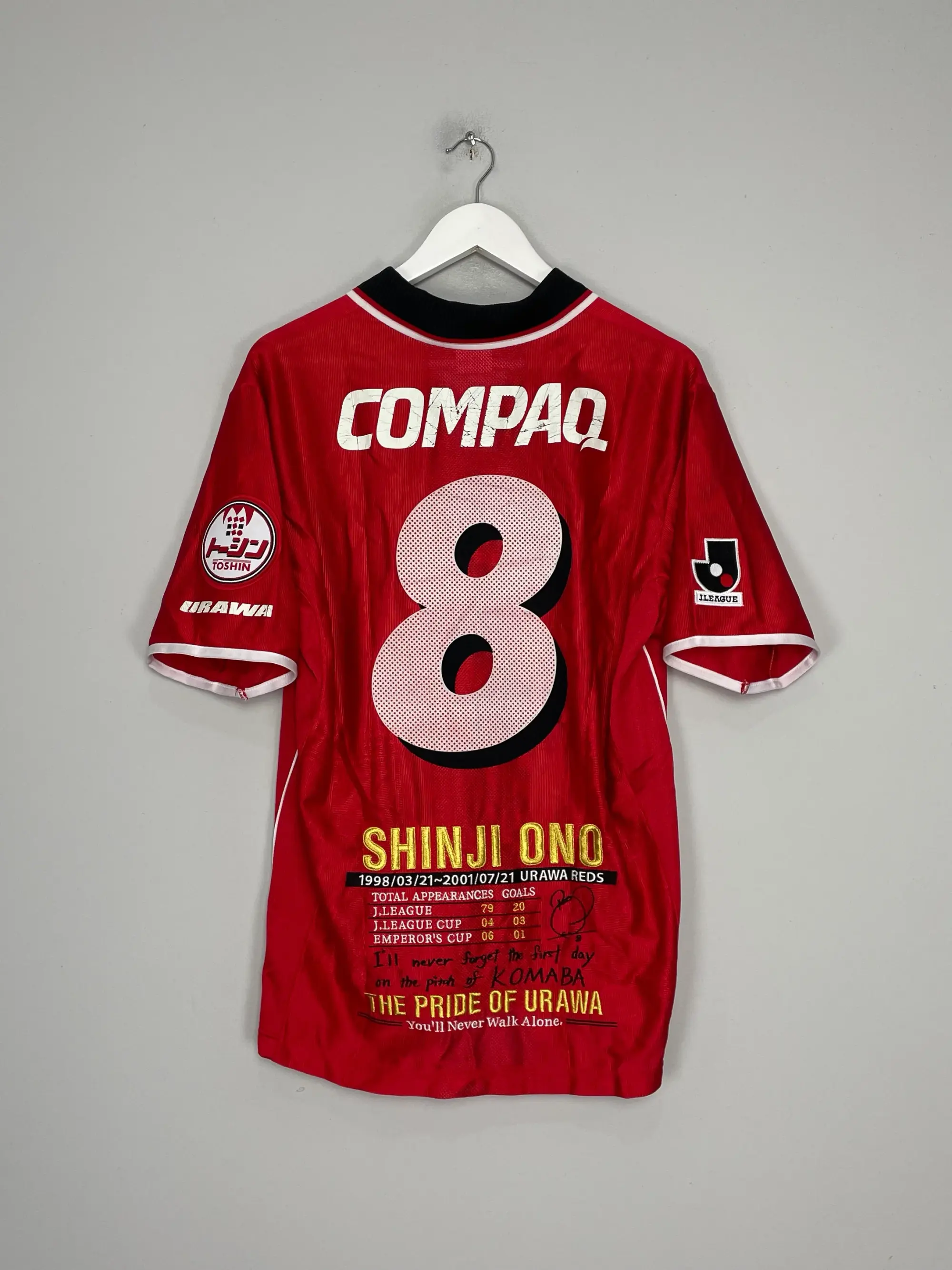 2001/02 URAWA RED DIAMONDS ONO #8 *TRIBUTE* HOME SHIRT (L) PUMA