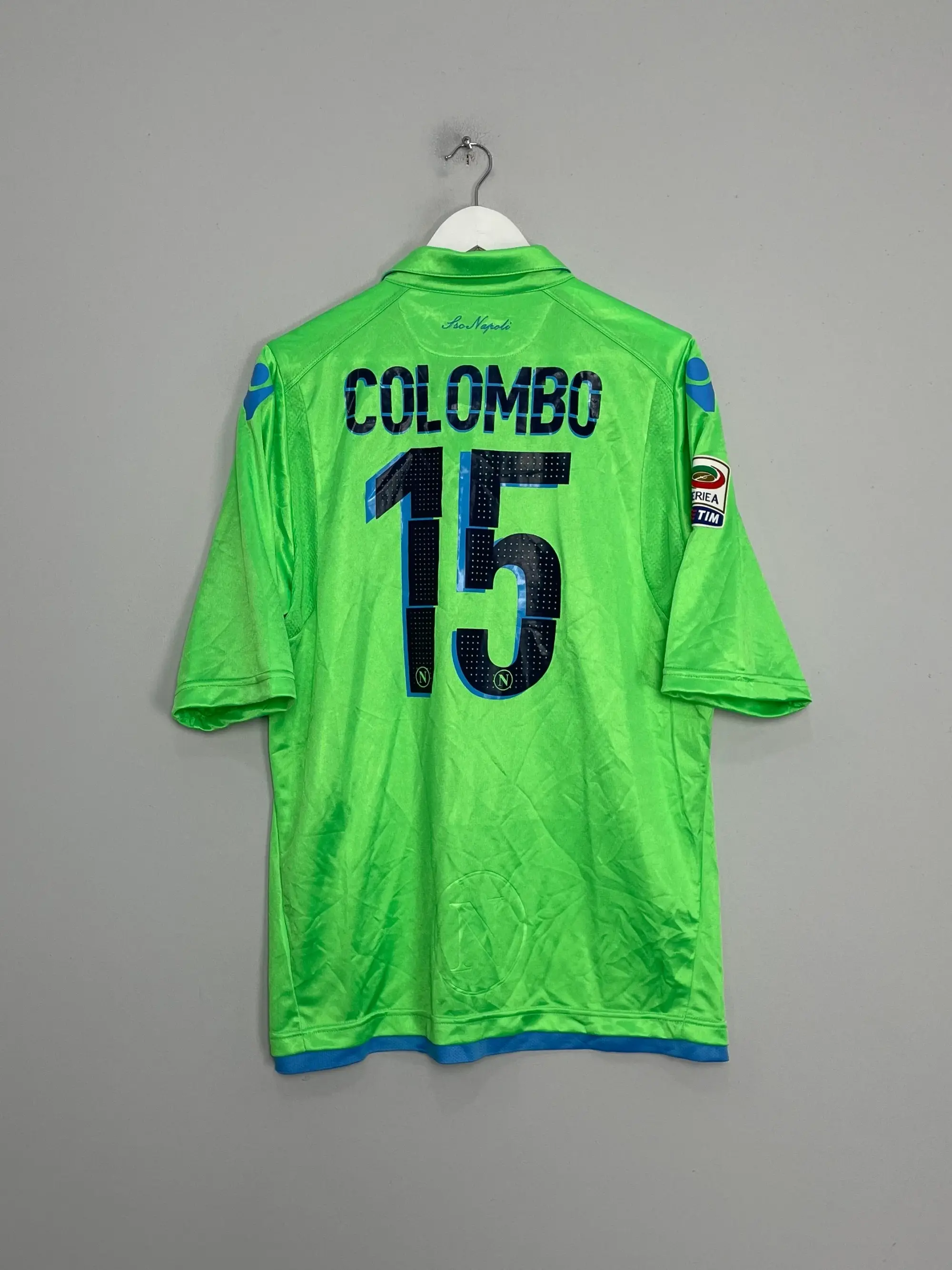 2014/15 NAPOLI COLOMBO #15 *MATCH ISSUE* GK SHIRT (XL) MACRON