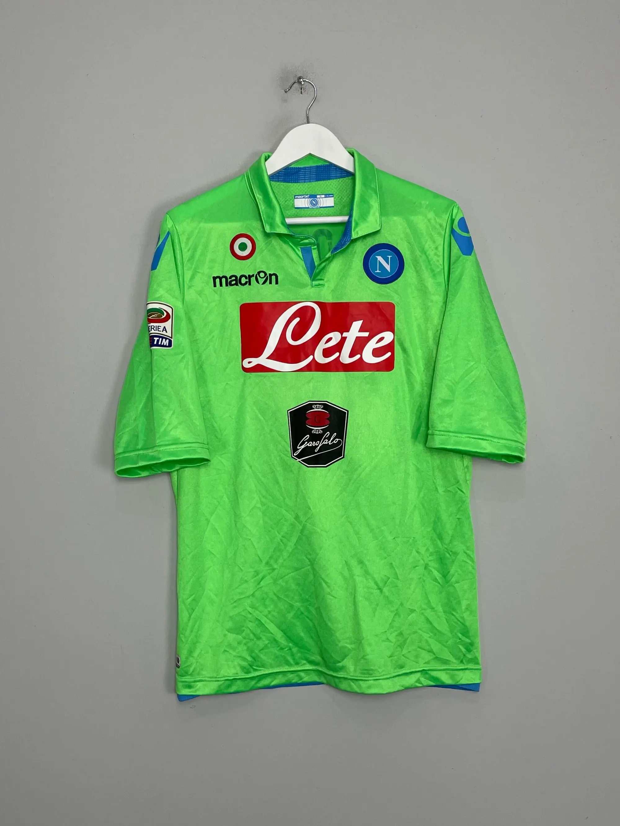 2014/15 NAPOLI COLOMBO #15 *MATCH ISSUE* GK SHIRT (XL) MACRON