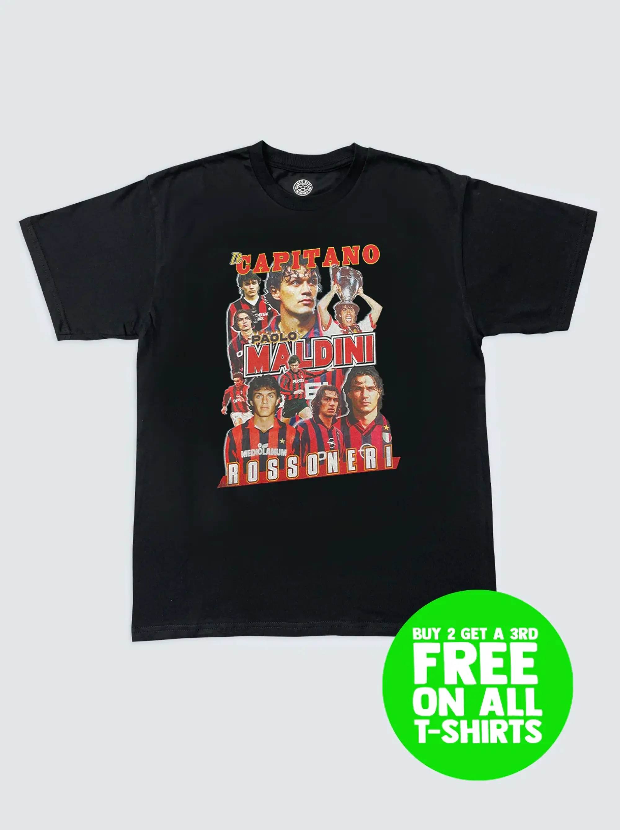 AC MILAN IL CAPITANO MALDINI BOOTLEG TEE | Cult Kits, Small / AC Milan / White