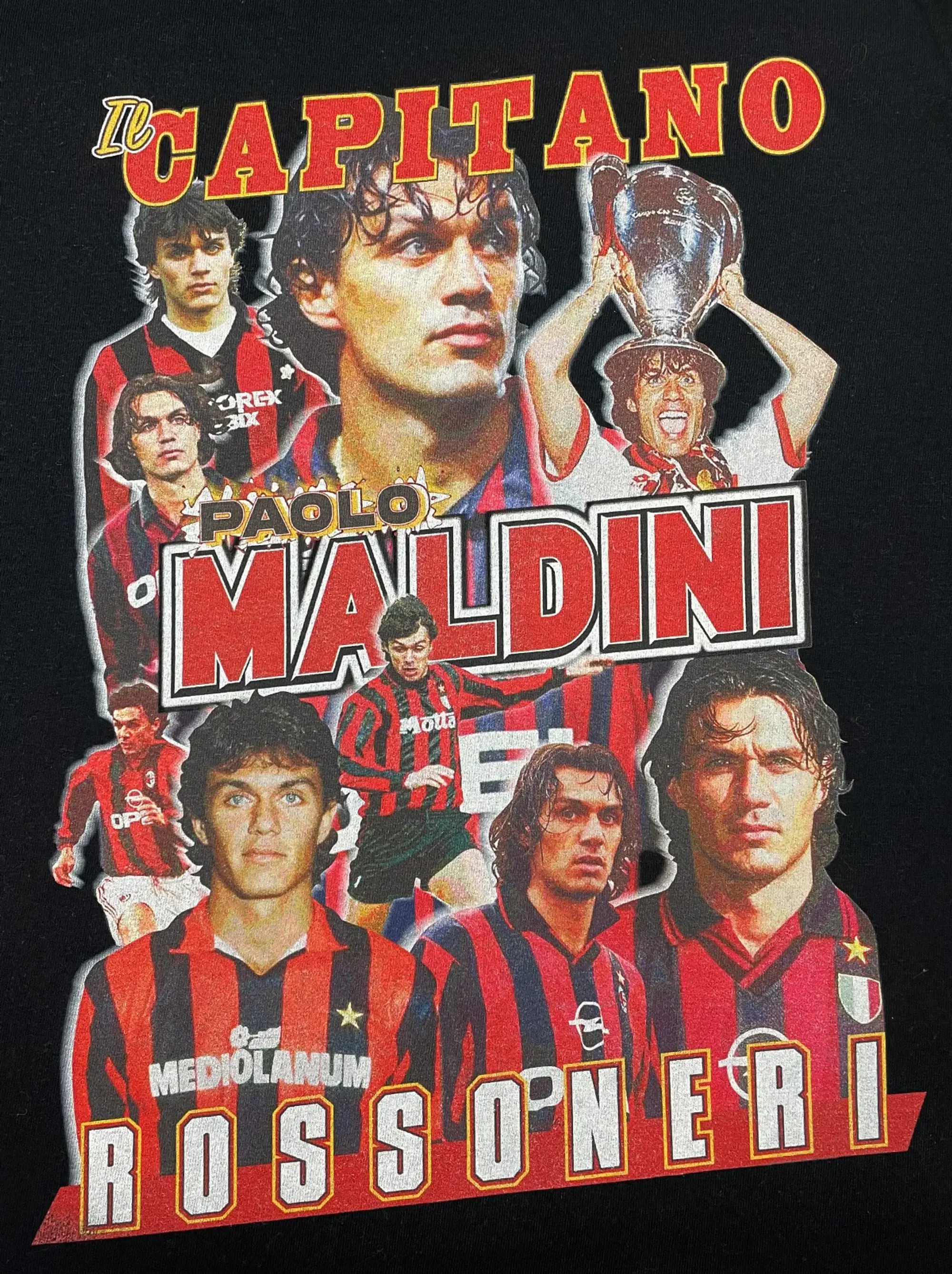 AC MILAN IL CAPITANO MALDINI BOOTLEG TEE | Cult Kits, Small / AC Milan / White