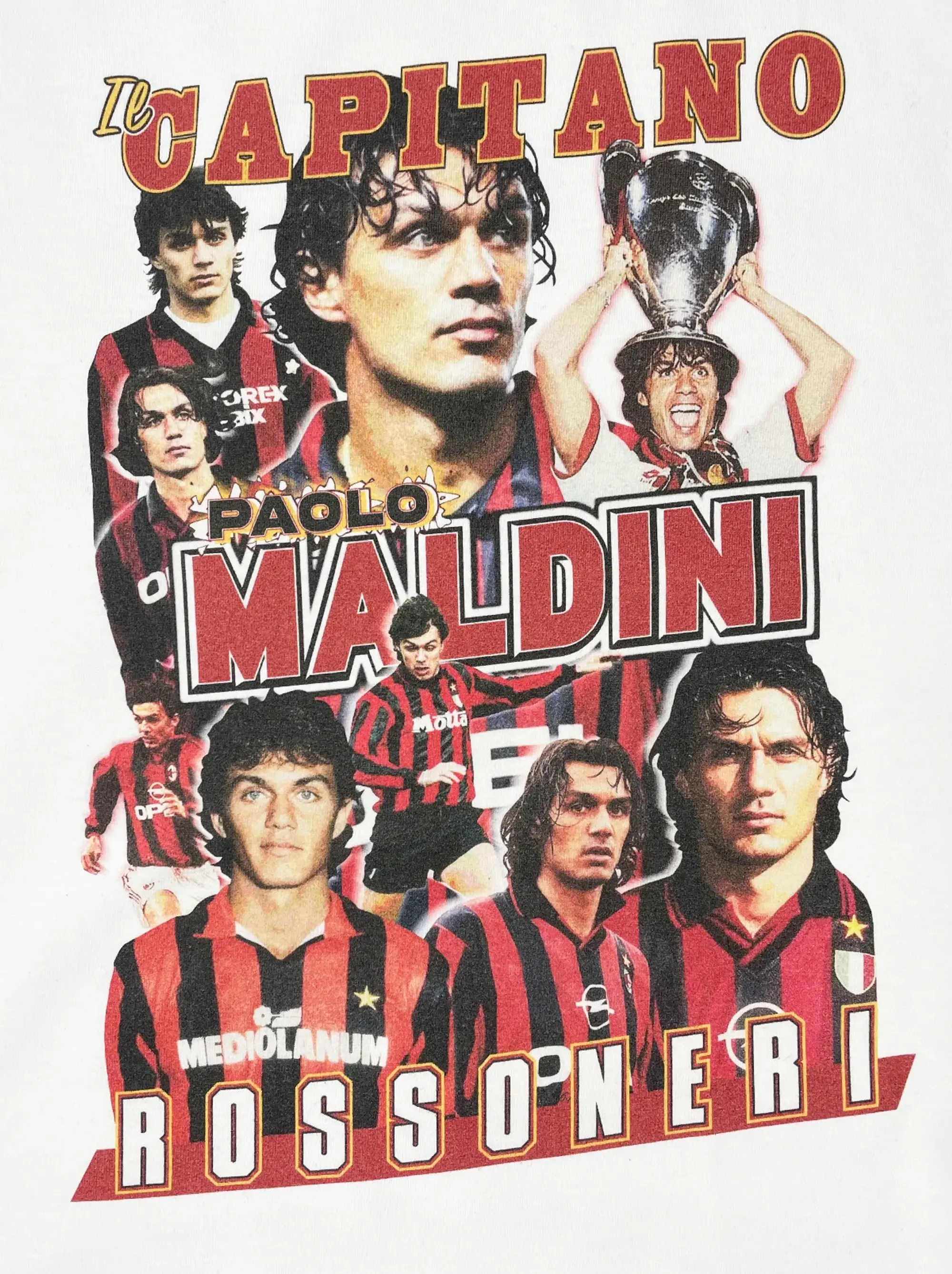 AC MILAN IL CAPITANO MALDINI BOOTLEG TEE, Small / AC Milan / White