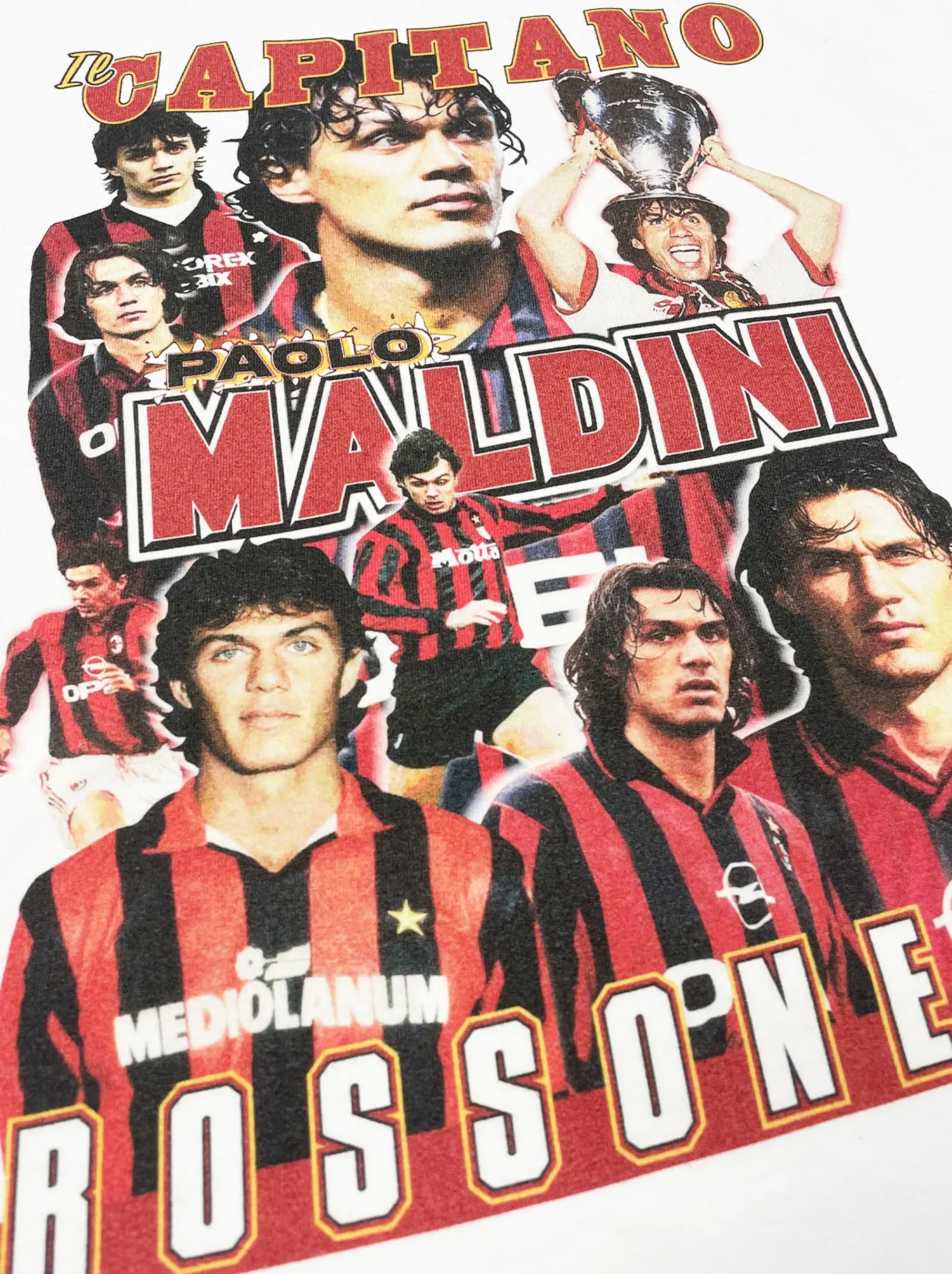 AC MILAN IL CAPITANO MALDINI BOOTLEG TEE, Small / AC Milan / White