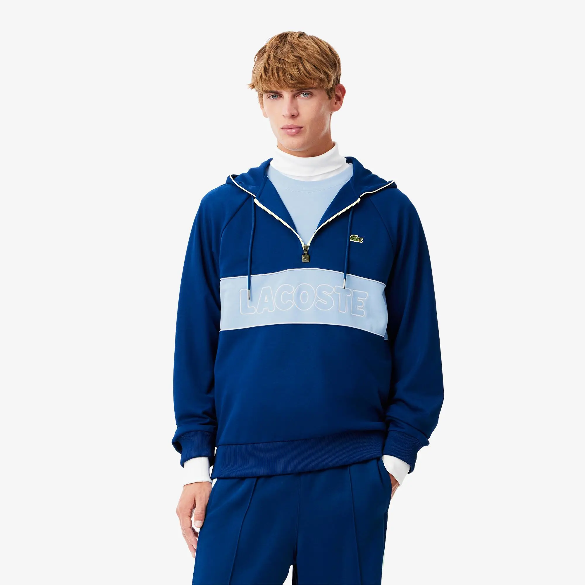 Lacoste Paris Relaxed Fit Hoodie - Blue