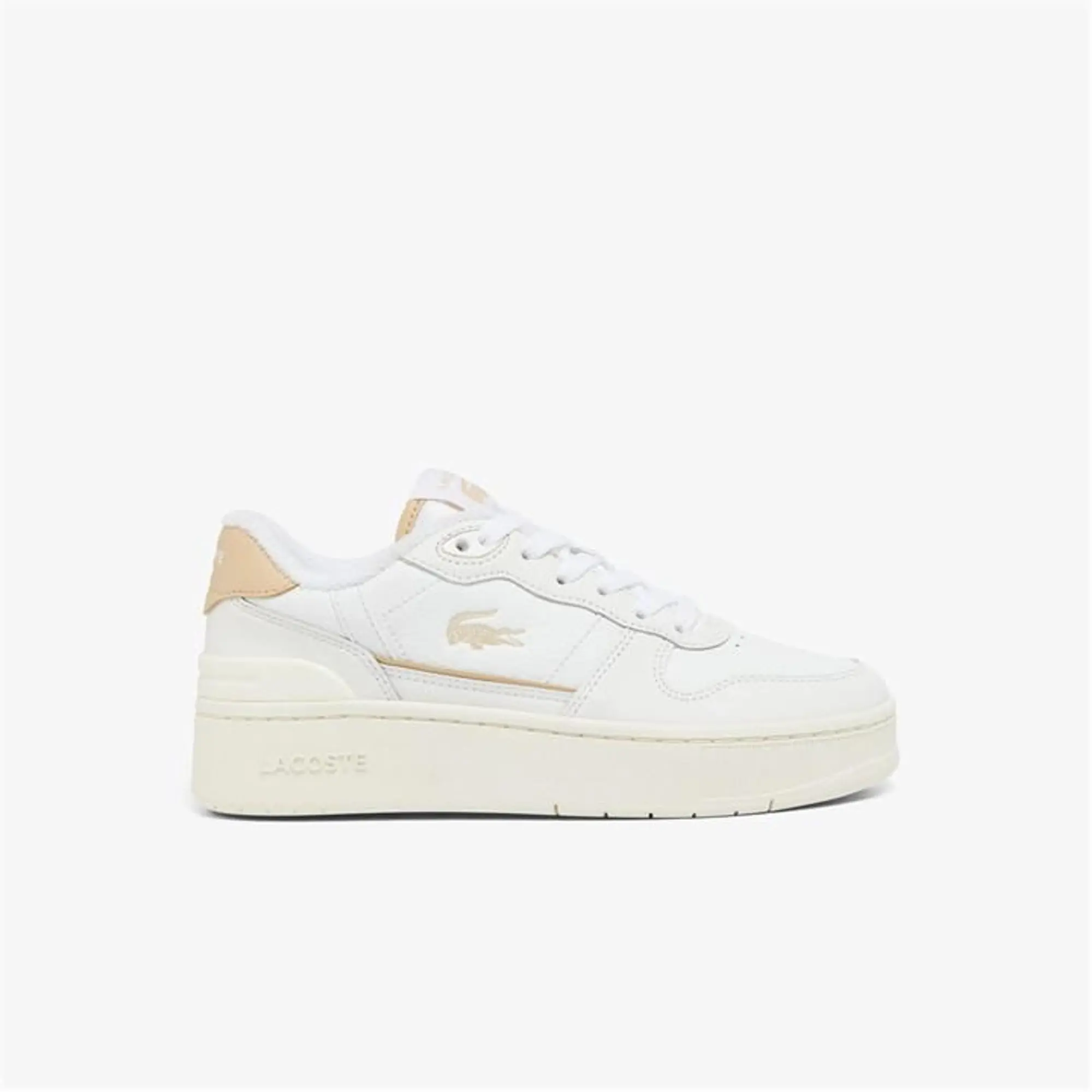 Lacoste Women's T-Clip Platform Leather Sneakers - White & Off White