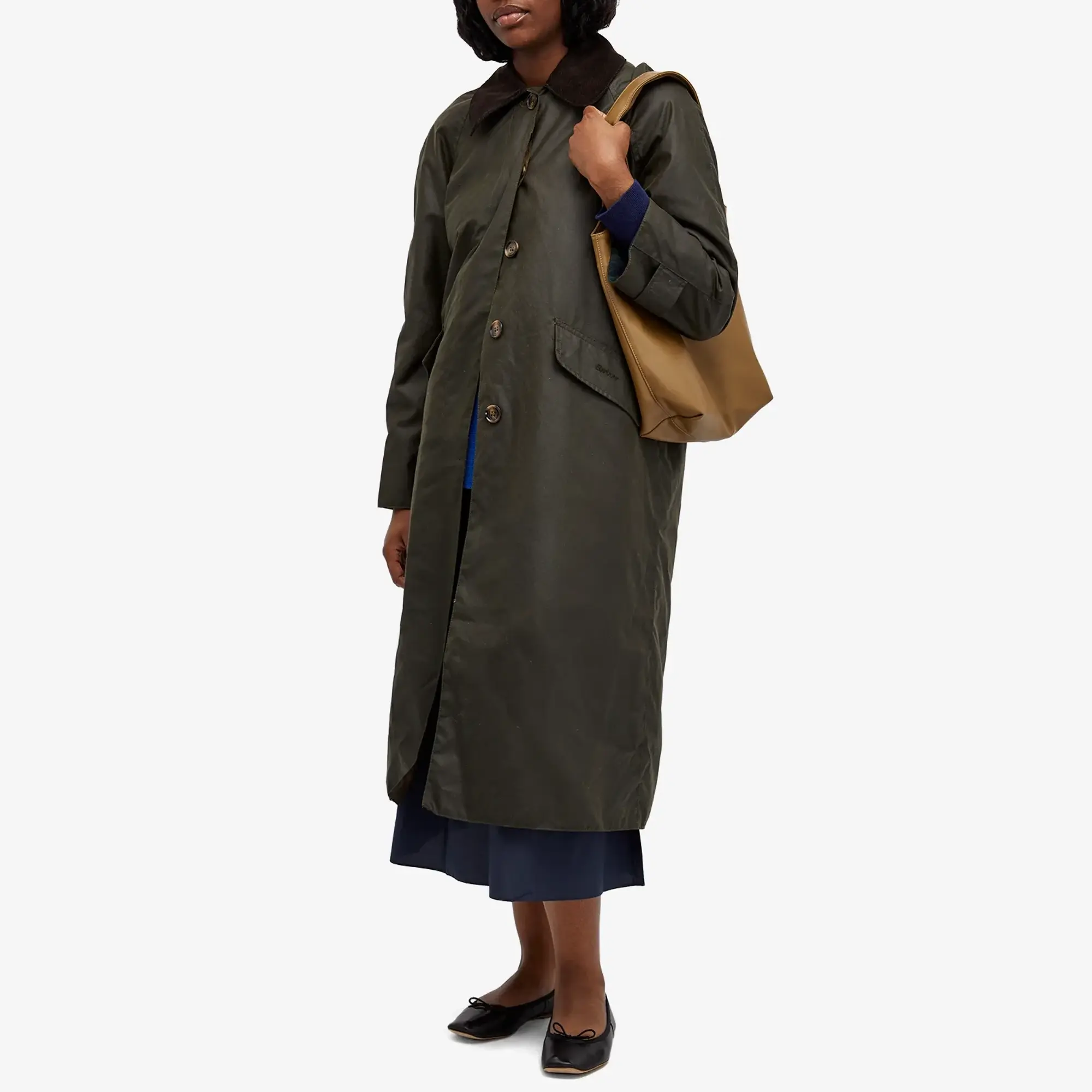 Barbour Women's x Alexa Chung Dorothy Long Wax Jacket Green Barbour Women's x Alexa Chung Dorothy Long Wax Jacket Green