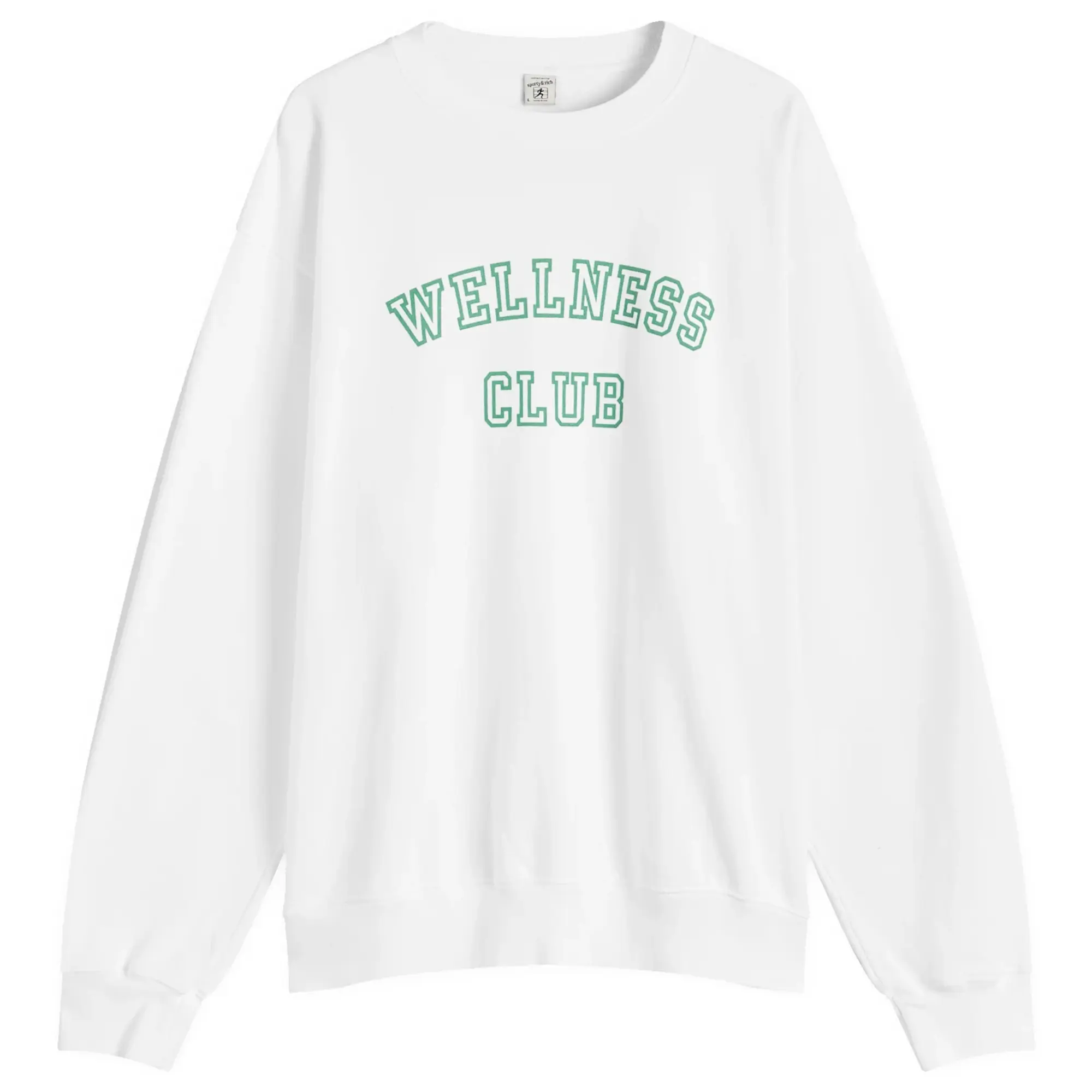 Sporty & Rich Wellness Club Flocked Sweatshirt White/Verde