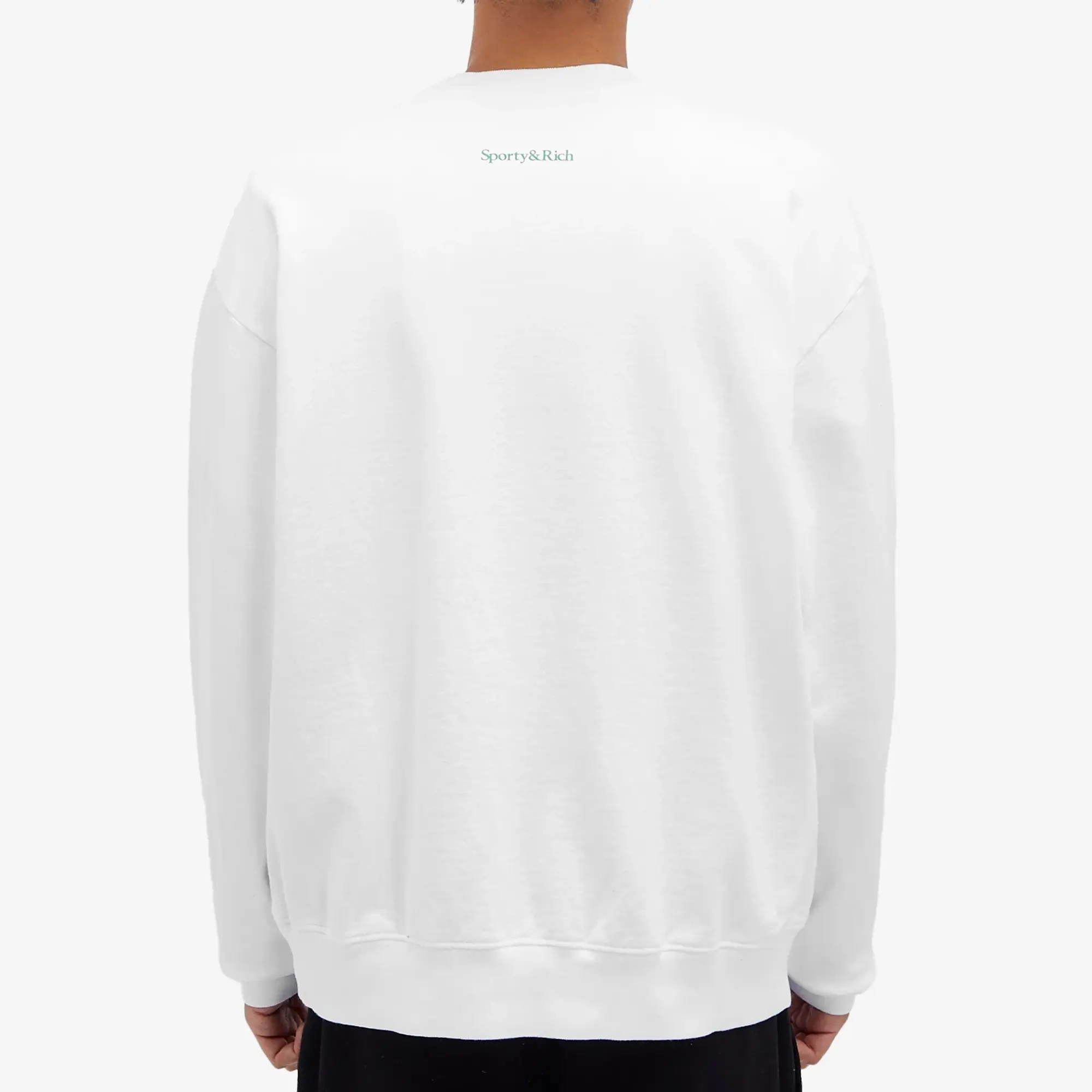 Sporty & Rich Wellness Club Flocked Sweatshirt White/Verde