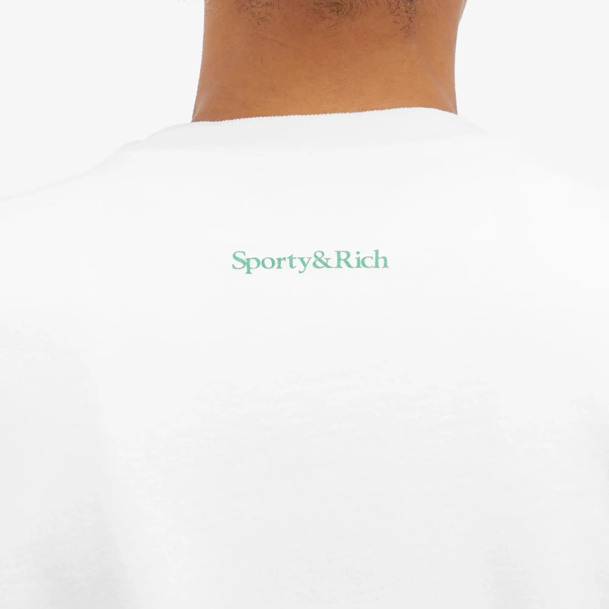Sporty & Rich Wellness Club Flocked Sweatshirt White/Verde