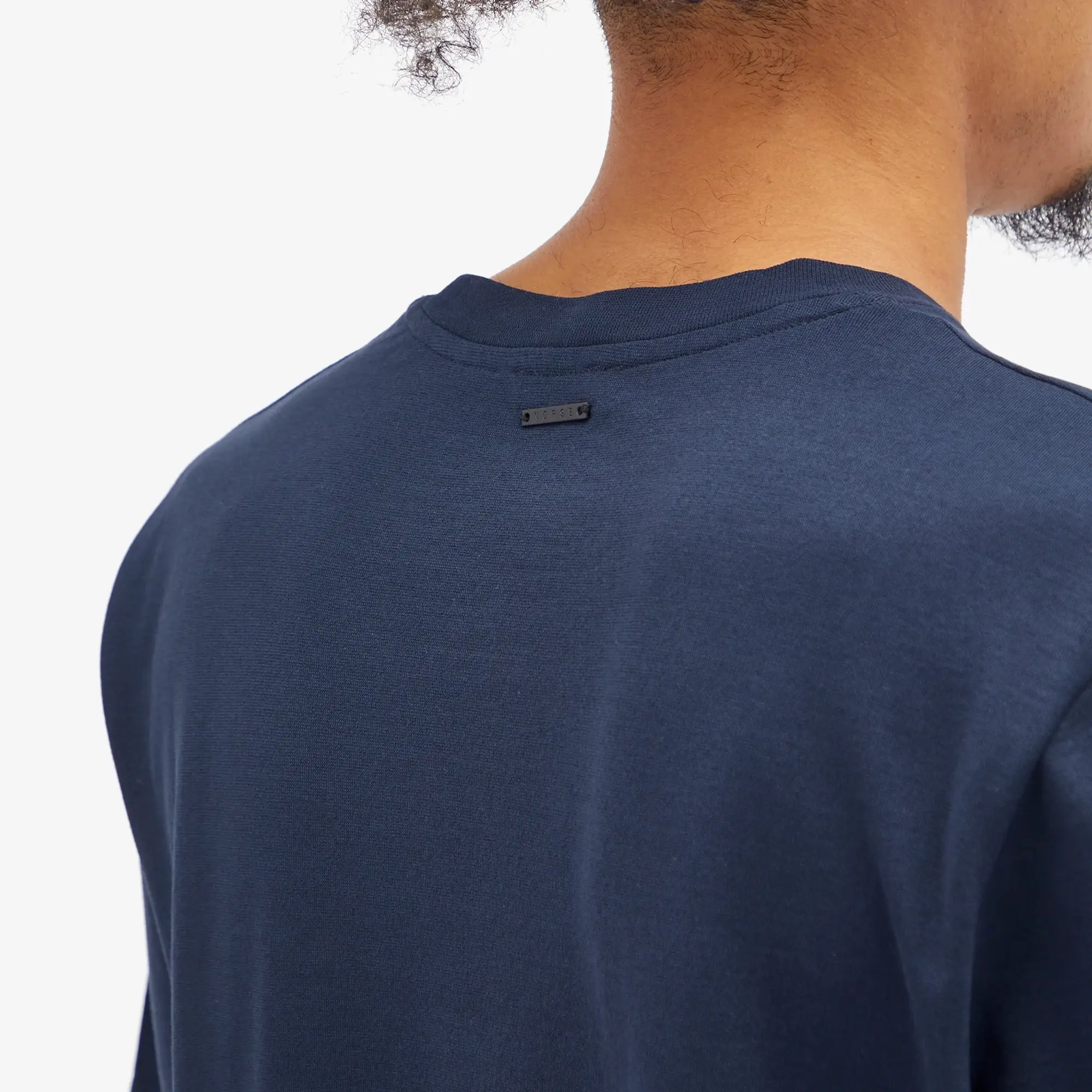 Norse Projects Men's Jakob Crepe Logo T-Shirt Dark Navy