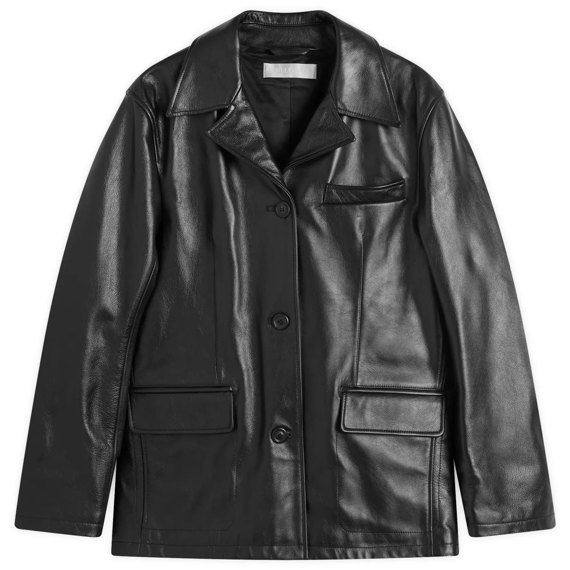 Our Legacy Women's Lane Jacket Heavy Grain Black Leather