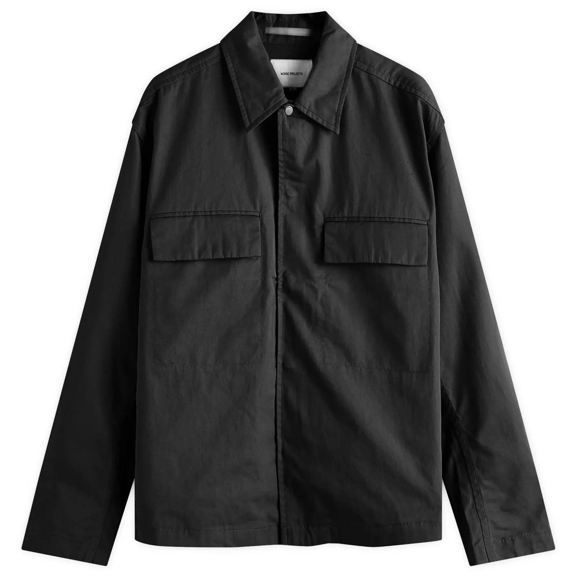 Norse Projects Men's Pelle Fine Twill Overshirt Jacket Black