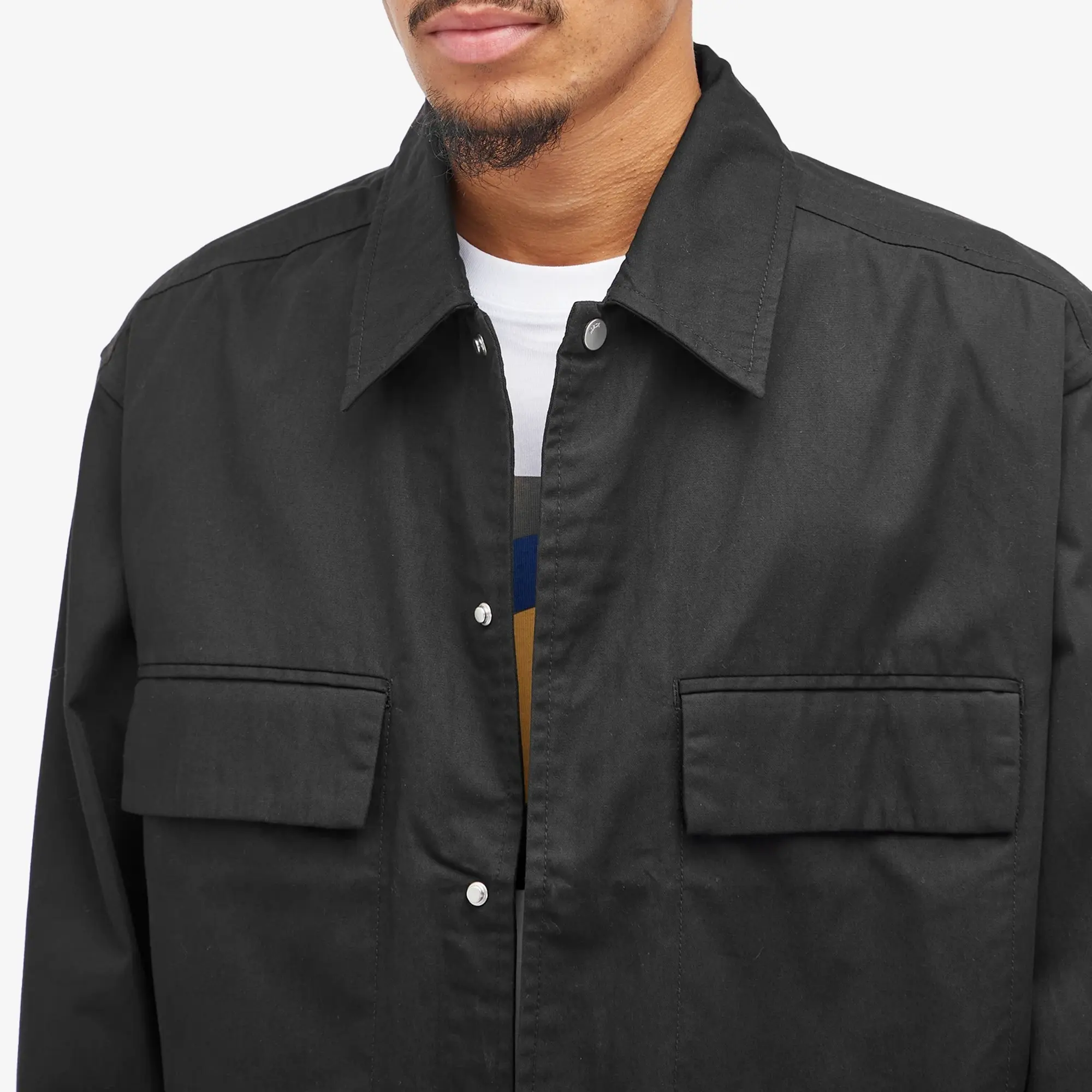 Norse Projects Men's Pelle Fine Twill Overshirt Jacket Black