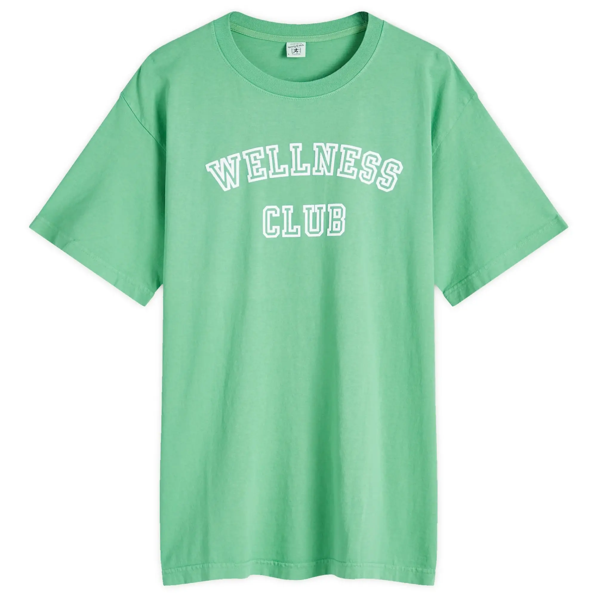 Sporty & Rich Wellness Club Flocked T-Shirt Verde/White