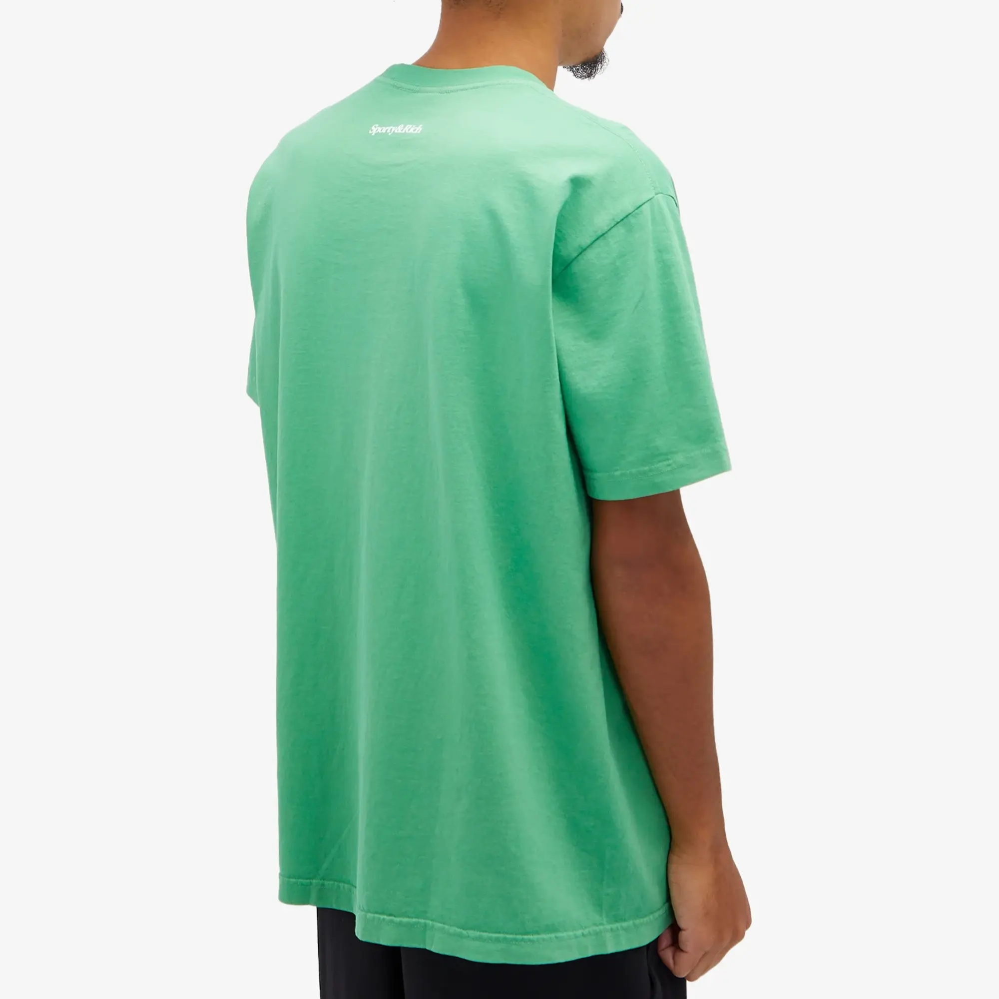 Sporty & Rich Wellness Club Flocked T-Shirt Verde/White