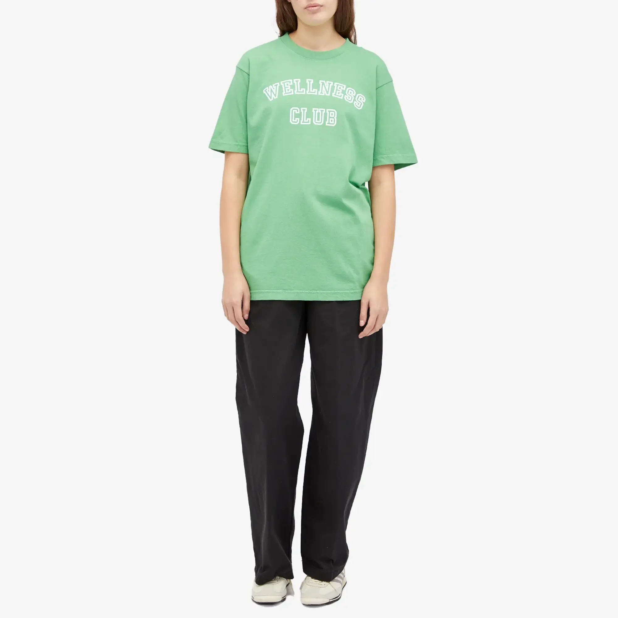 Sporty & Rich Wellness Club Flocked T-Shirt Verde/White