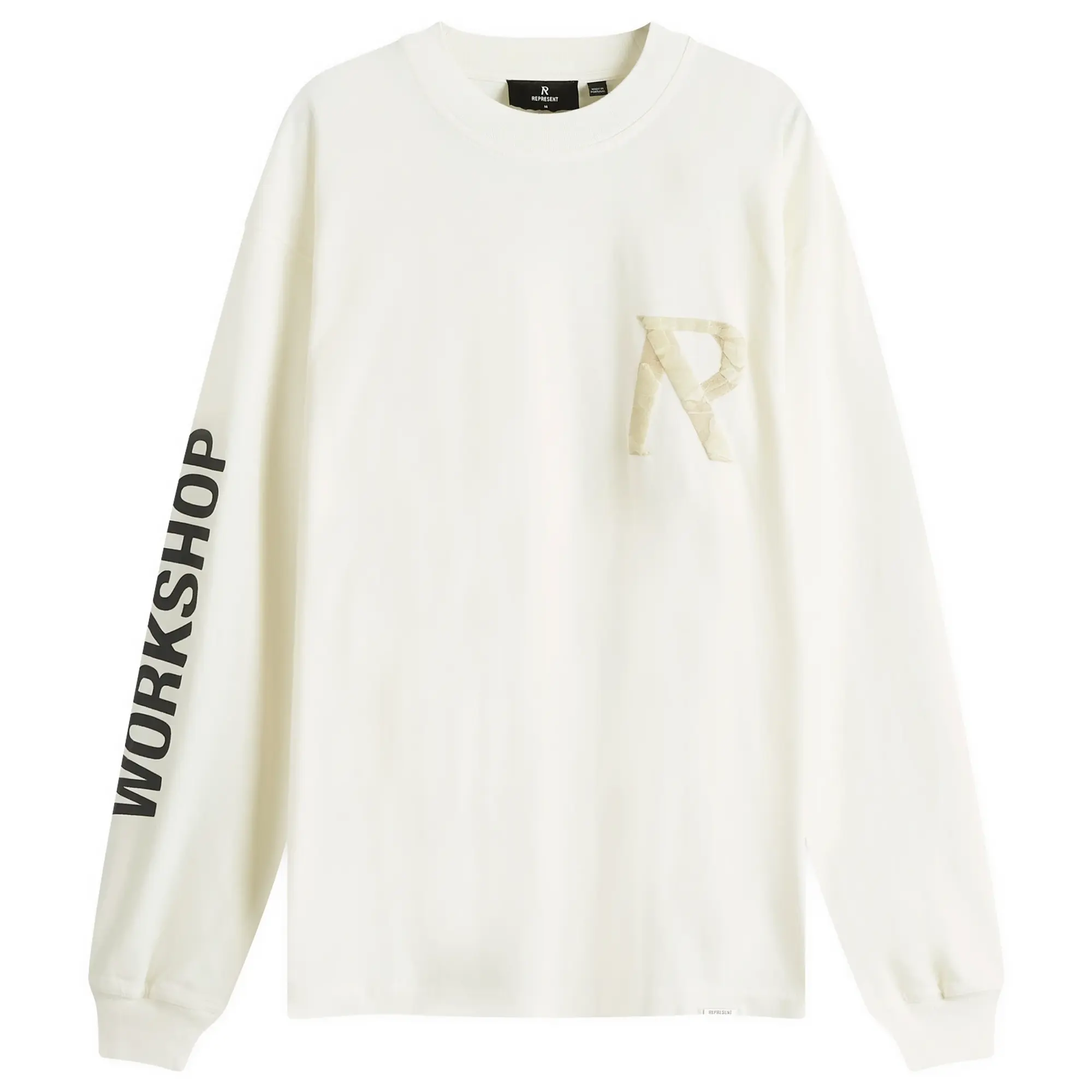 Represent Men's Masking Tape Initial Ls T-Shirt Flat White