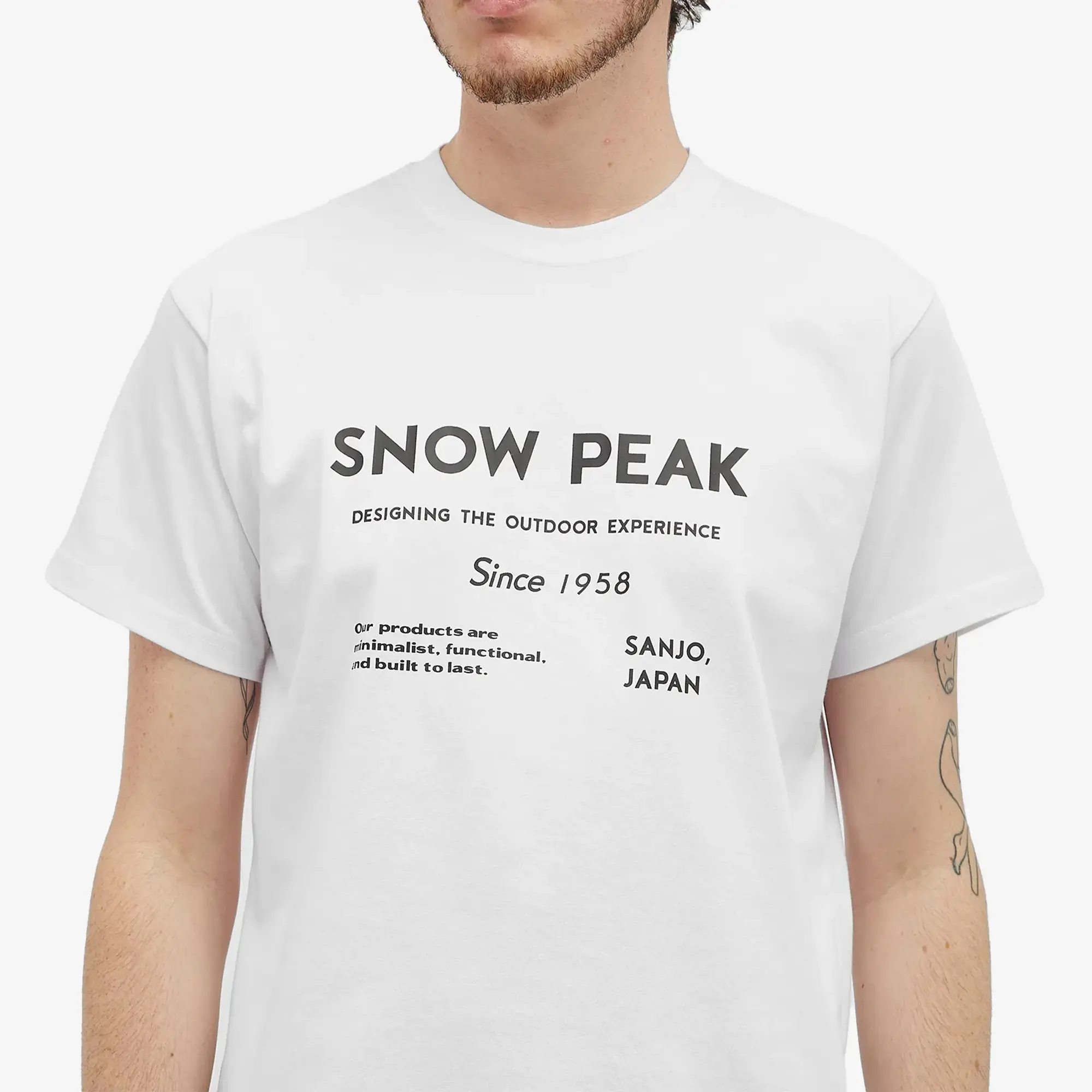 Snow Peak Men's Typography Logo T-Shirt White