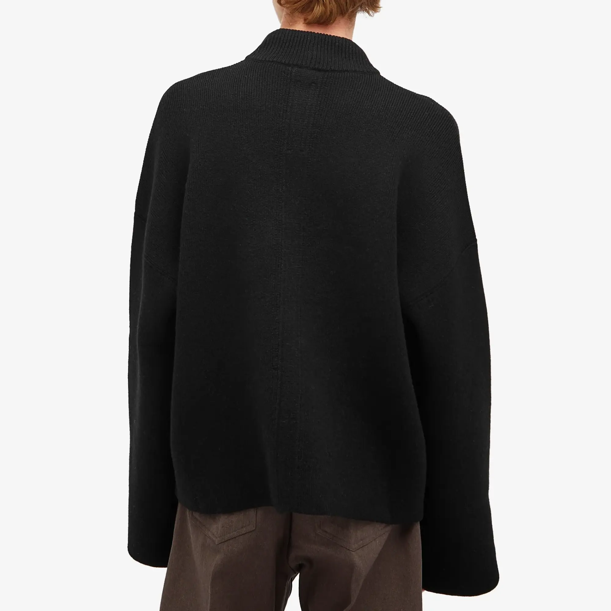 Rick Owens Men's Porterville Wool Jumbo Sweatshirt Black/Pearl