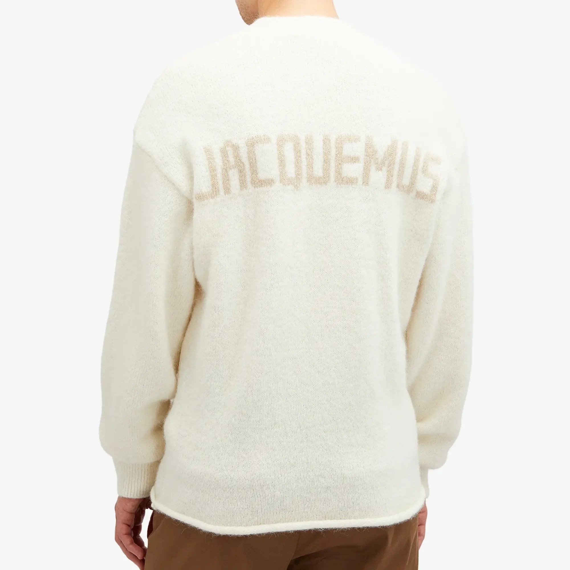 Jacquemus Men's Back Logo Crew Jumper Light Beige