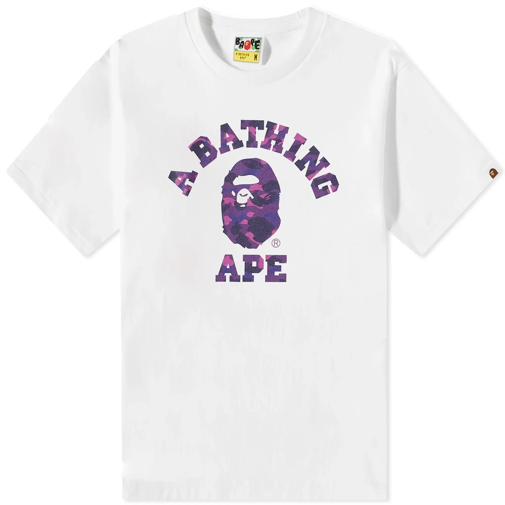 A Bathing Ape Men's Colour Camo College T-Shirt White/Purple