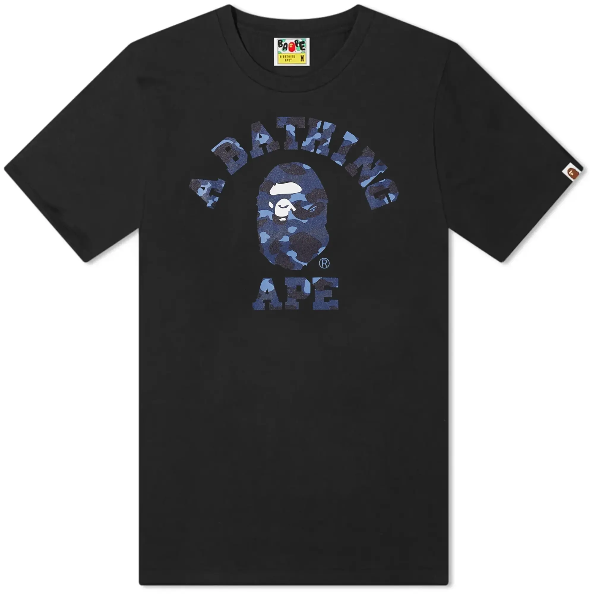 A Bathing Ape Men's Colour Camo College T-Shirt Black/Navy