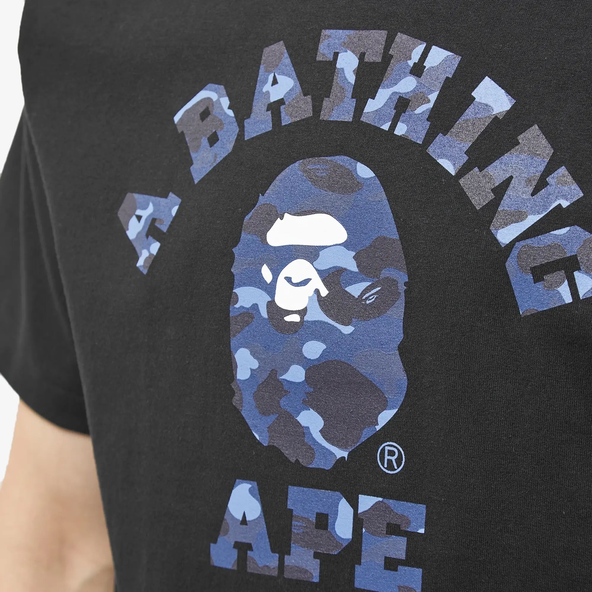 A Bathing Ape Men's Colour Camo College T-Shirt Black/Navy