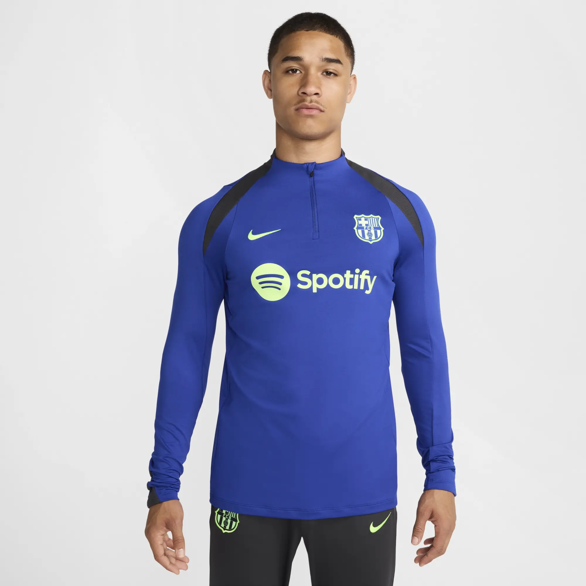 Nike Barcelona Dri-Fit 1/4 Zip L/S Strike Drill Top - Royal/Grey - 2024-2025