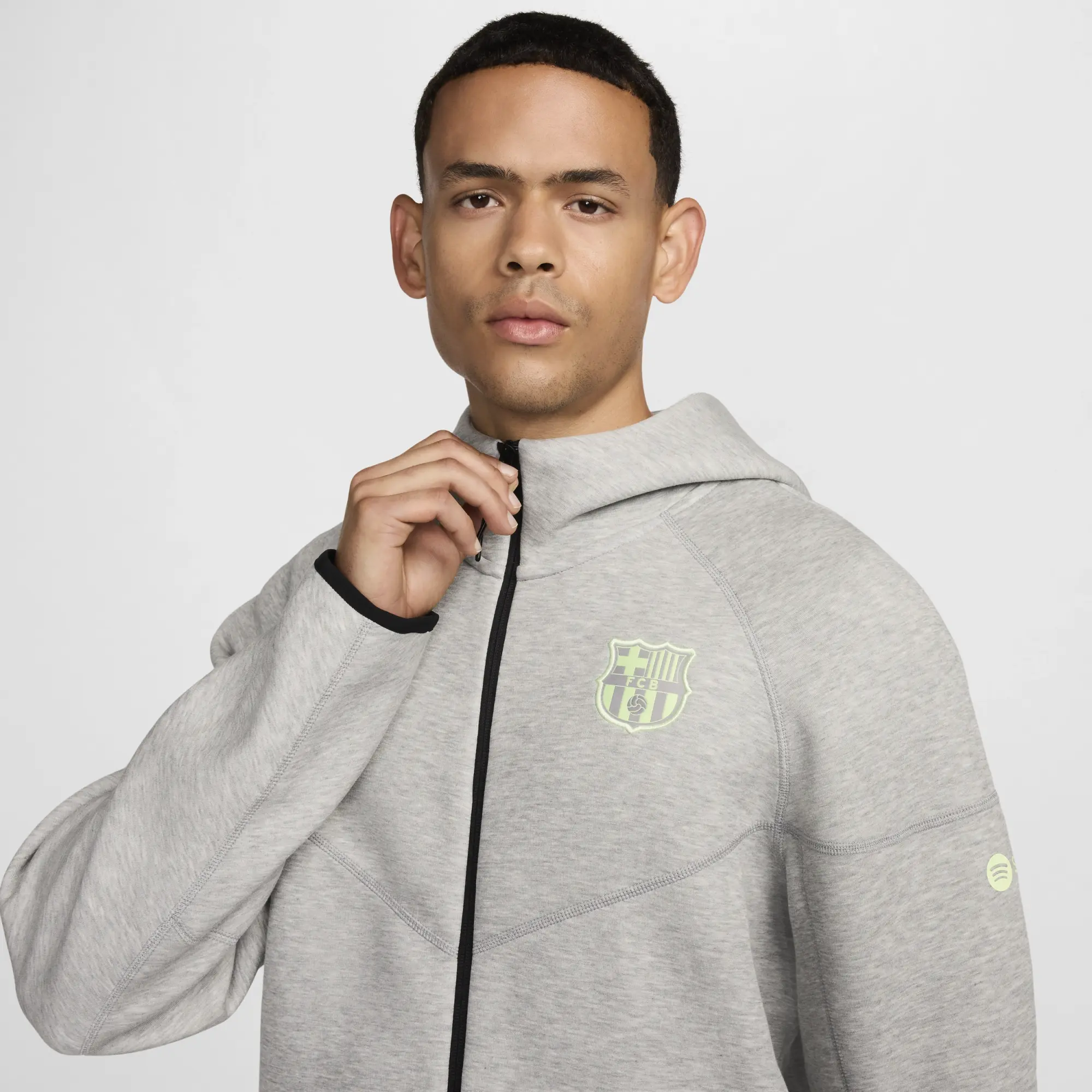 F.C. Barcelona Tech Fleece Windrunner Third Men's Nike Football Full-Zip Hoodie - Grey - Cotton/Polyester