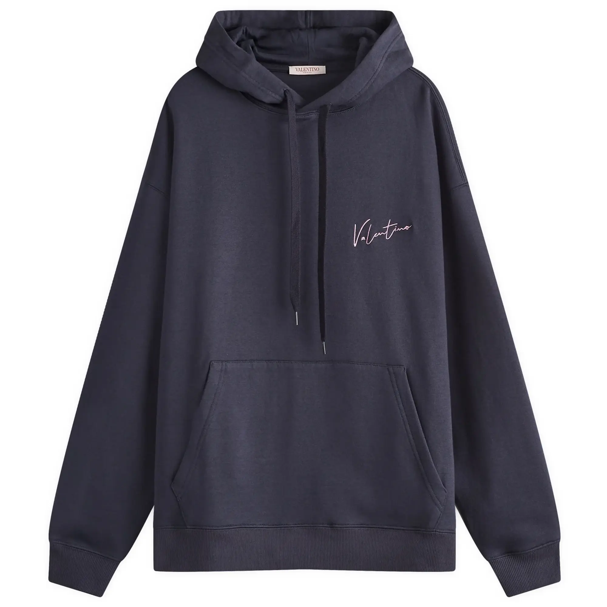 Valentino Men's Logo Popover Hoodie Navy