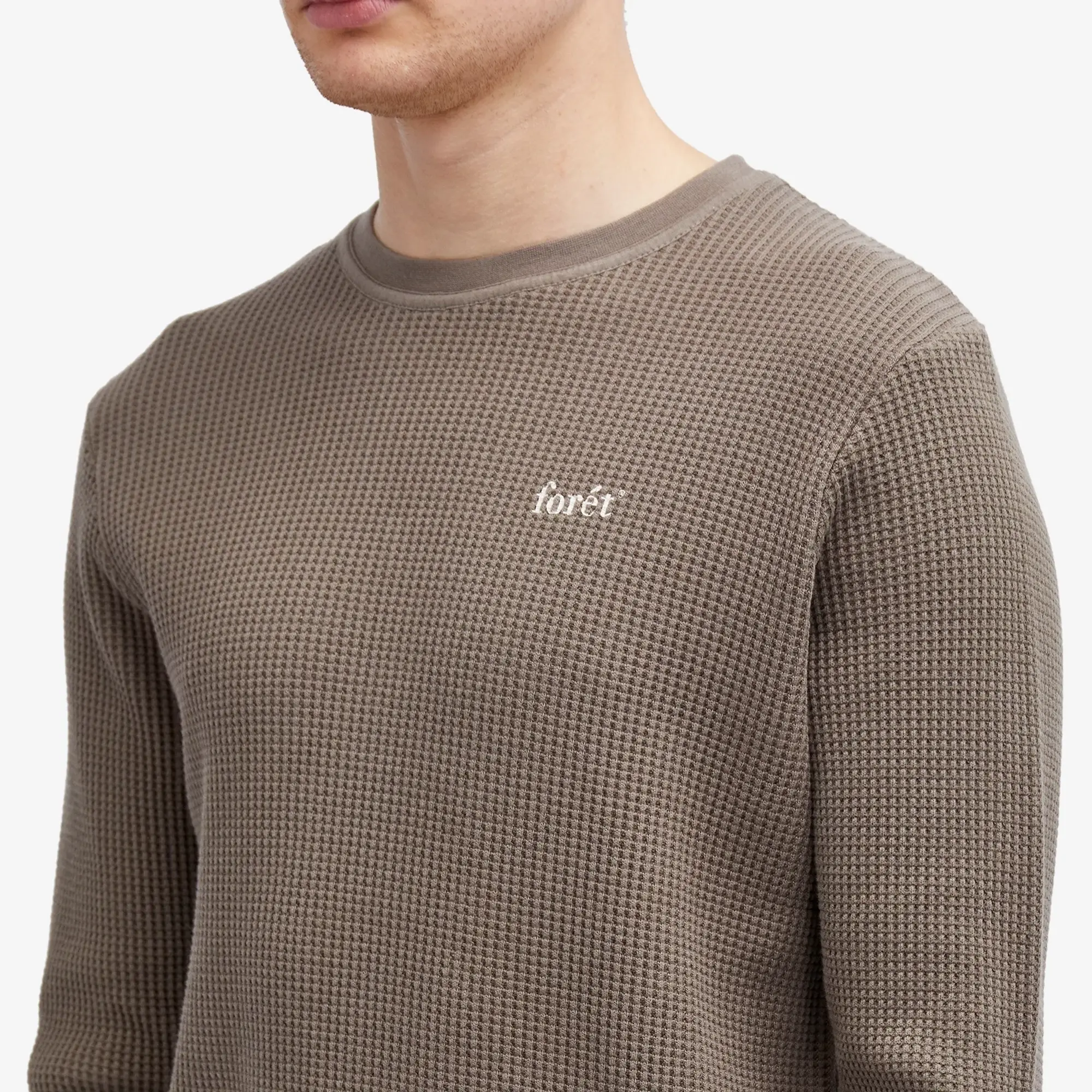 Foret Men's Still Waffle Long Sleeve T-Shirt Cold Brown