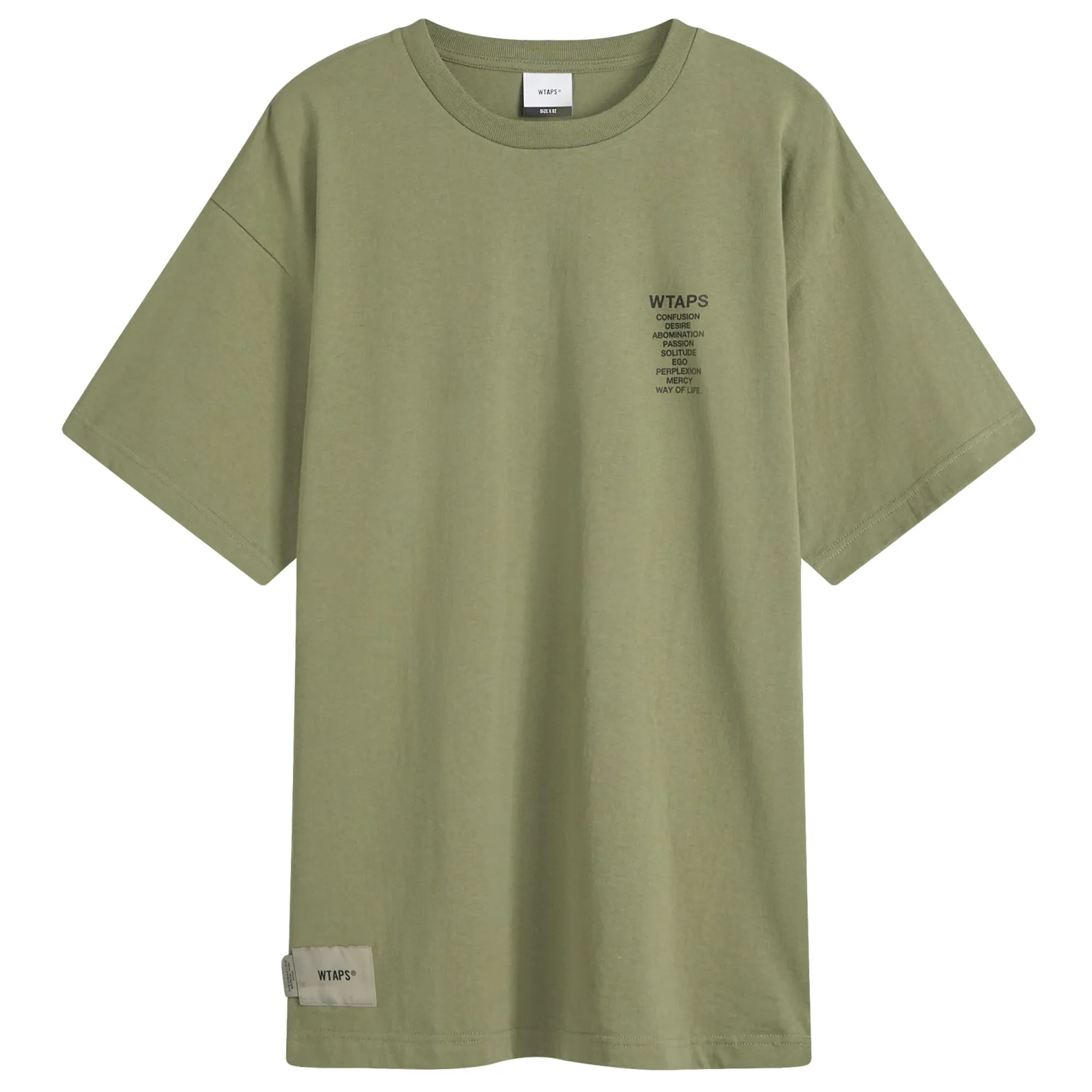 WTAPS Men's Ingredients Spec T-Shirt Olive Drab | 241ATDT-STM06S