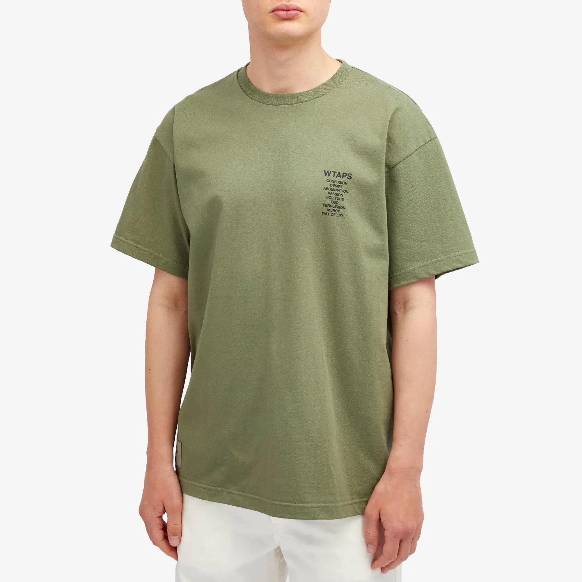 WTAPS Men's Ingredients Spec T-Shirt Olive Drab | 241ATDT-STM06S WTAPS Men's Ingredients Spec T-Shirt Olive Drab | 241ATDT-STM06S
