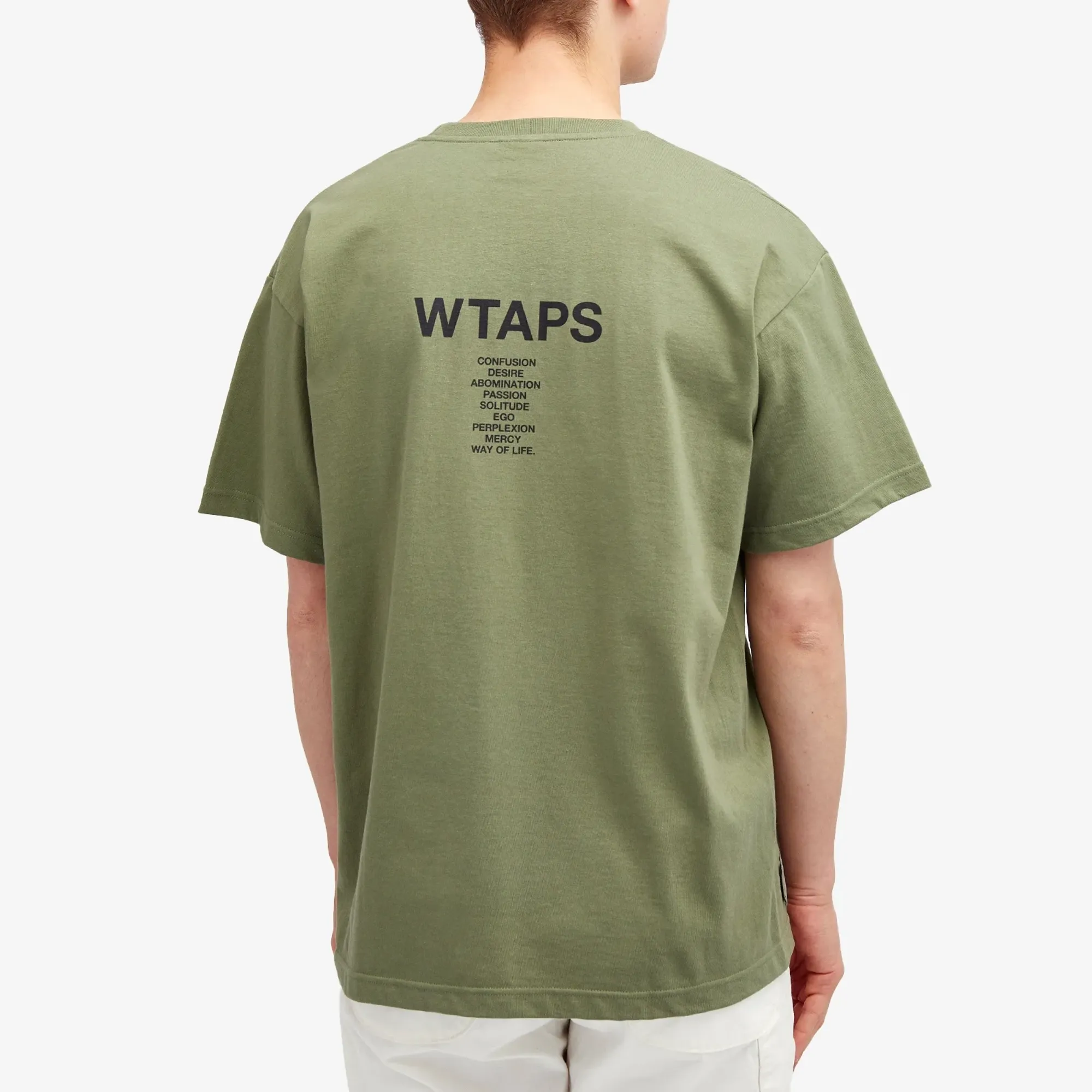 WTAPS Men's Ingredients Spec T-Shirt Olive Drab | 241ATDT-STM06S