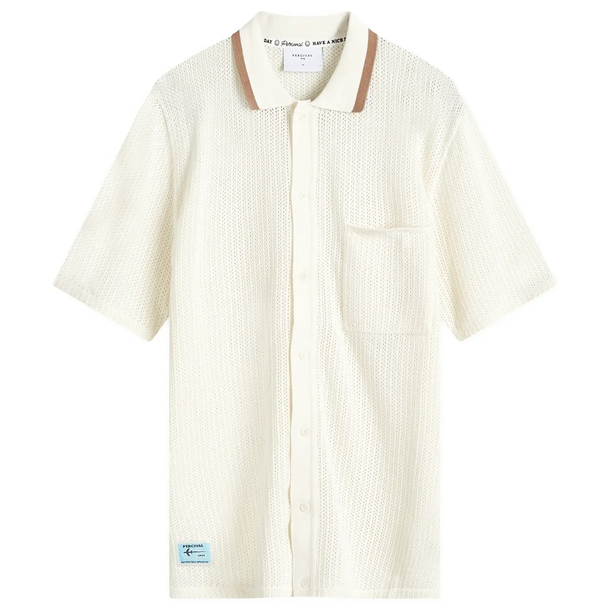 Percival Men's Alfie Knitted Polo Shirt Neutrals