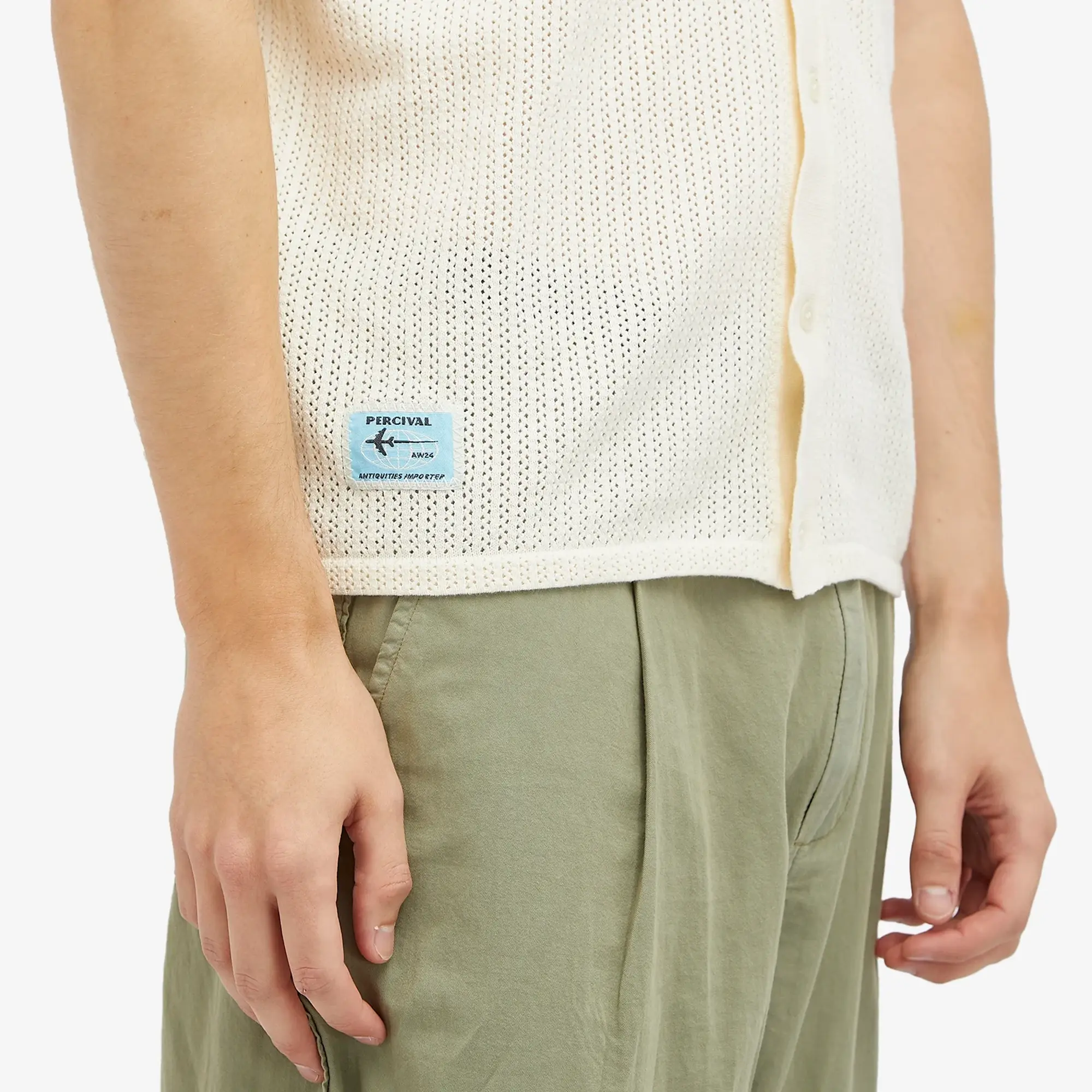 Percival Men's Alfie Knitted Polo Shirt Neutrals