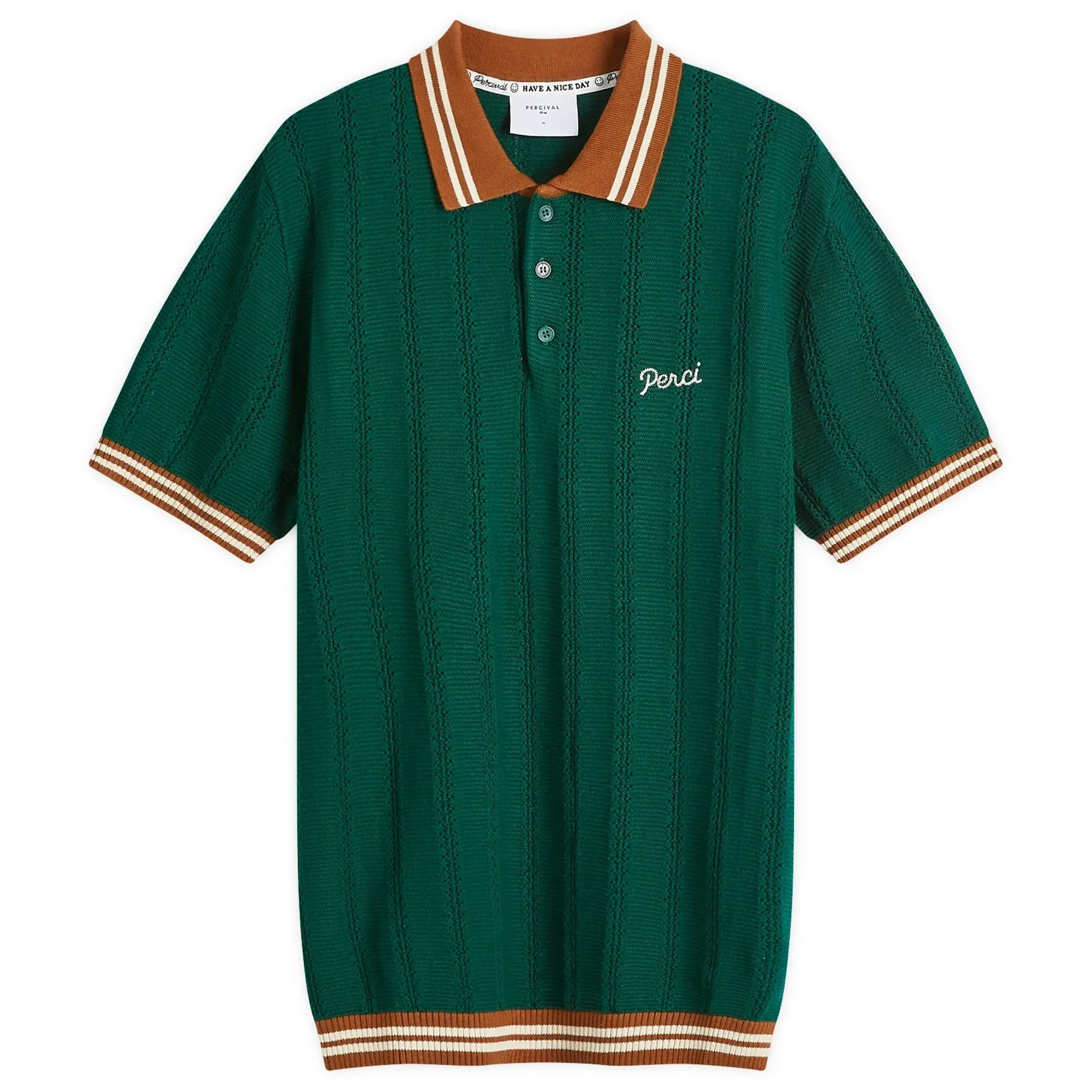Percival Men's HQ Embroidered Polo Shirt Green