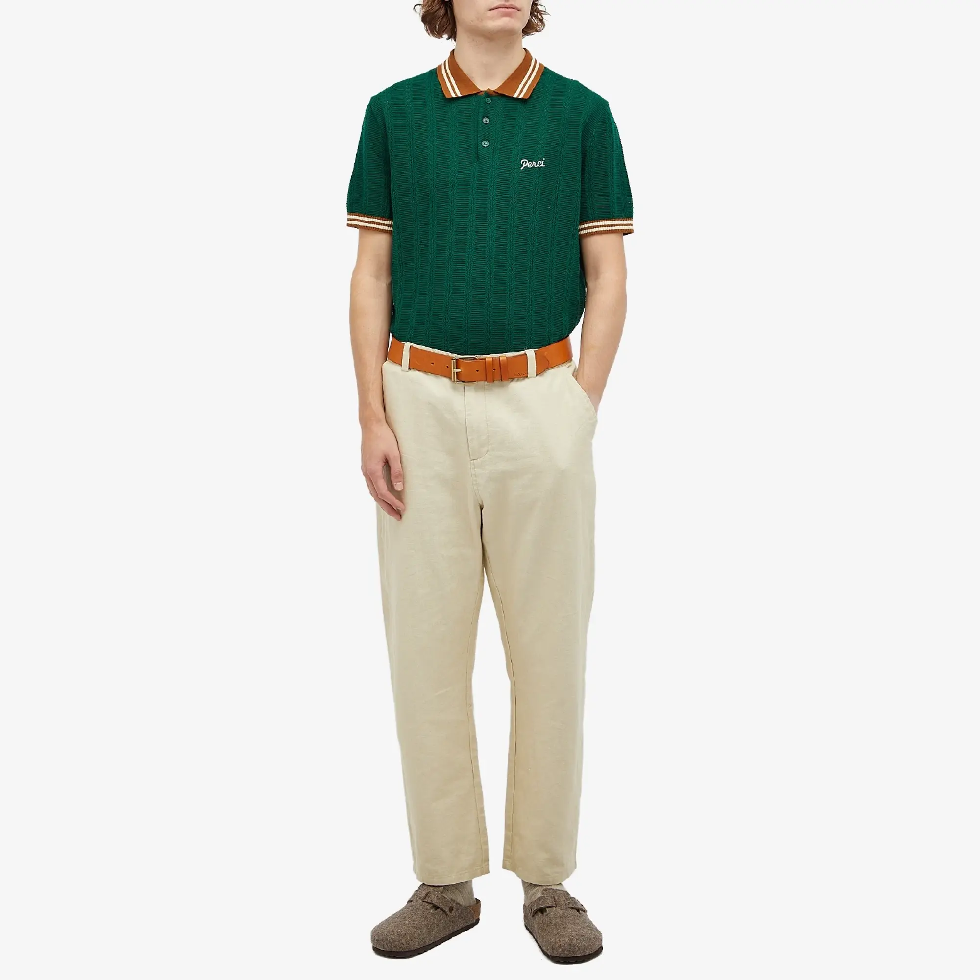 Percival Men's HQ Embroidered Polo Shirt Green