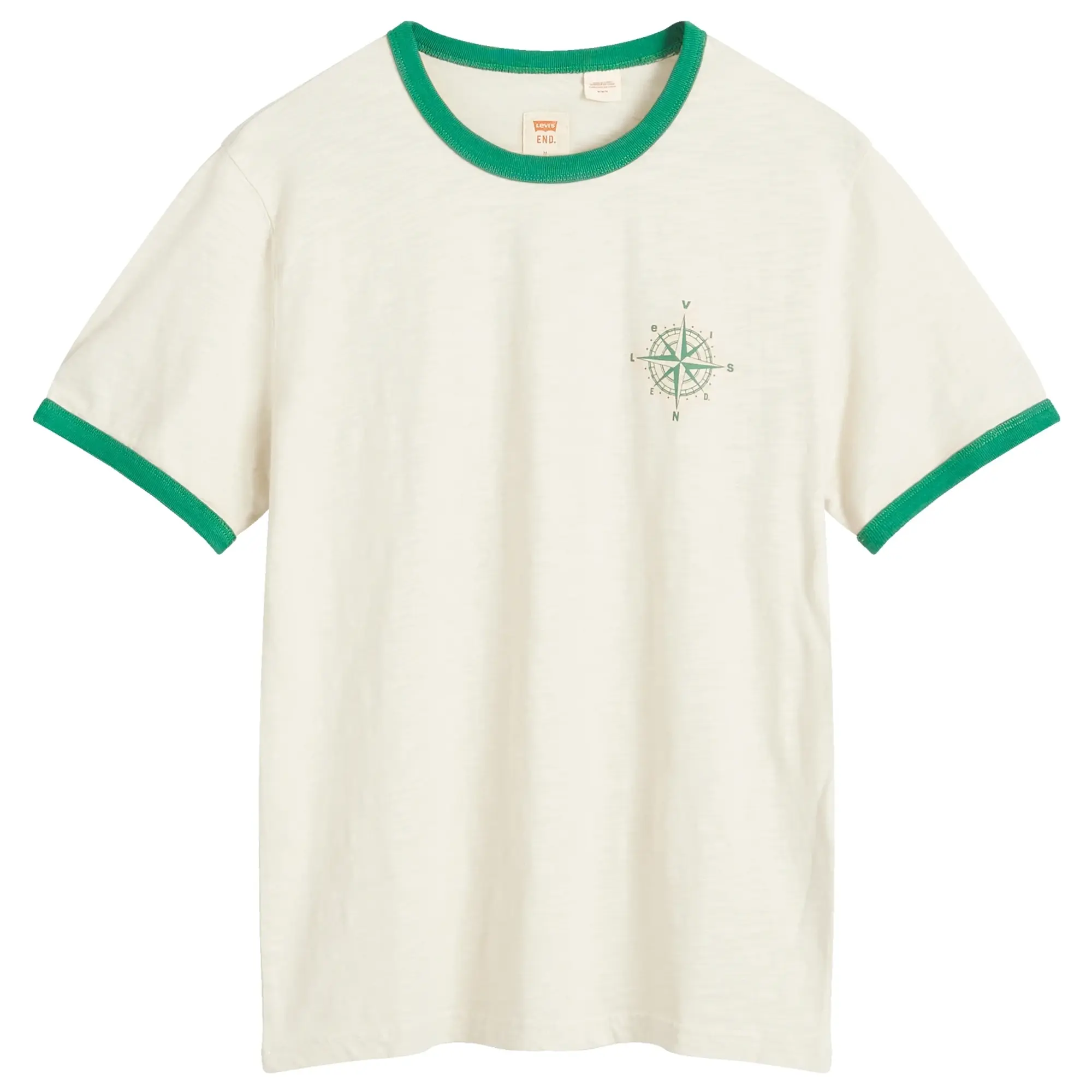 END. x Levis Ringer T-Shirt 'Mount Rambler' Ecru/Green